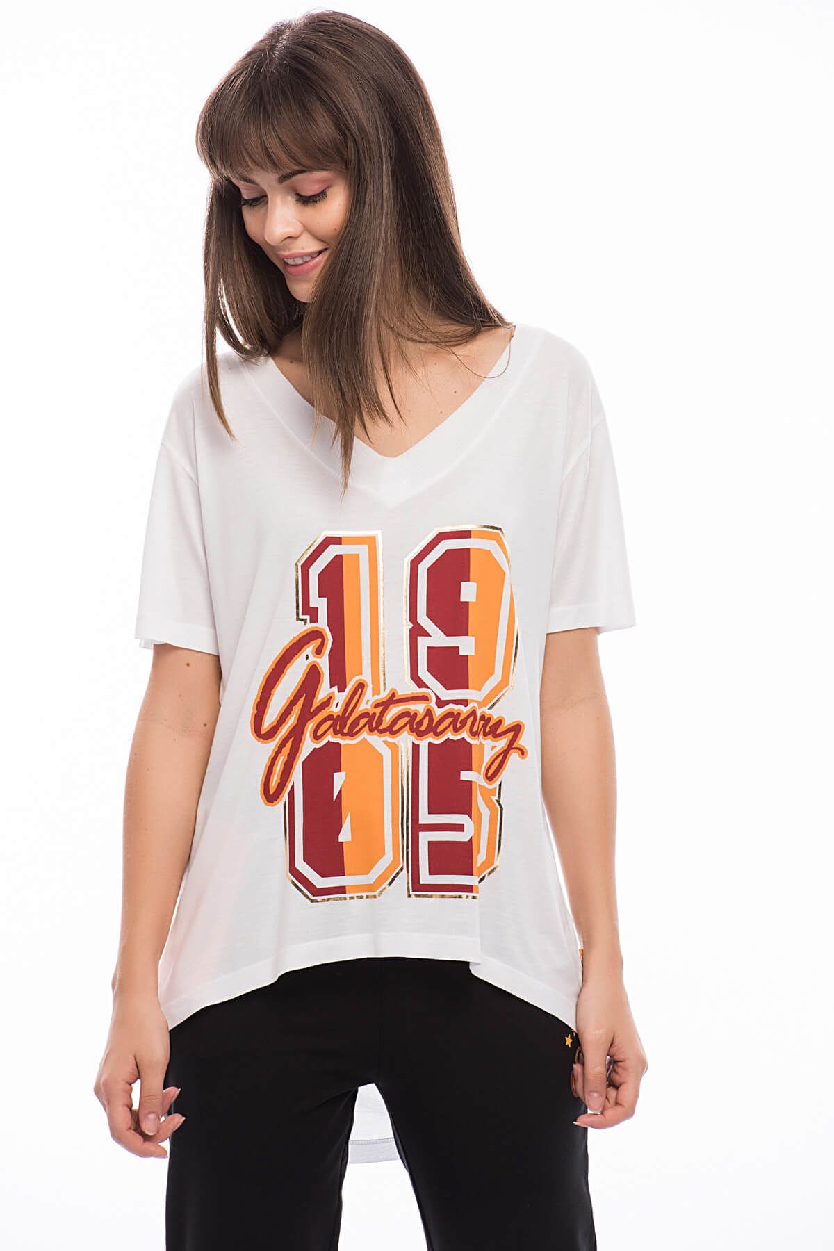 Galatasaray Galatasaray Kadın Beyaz T-Shirt - Y023-K80155