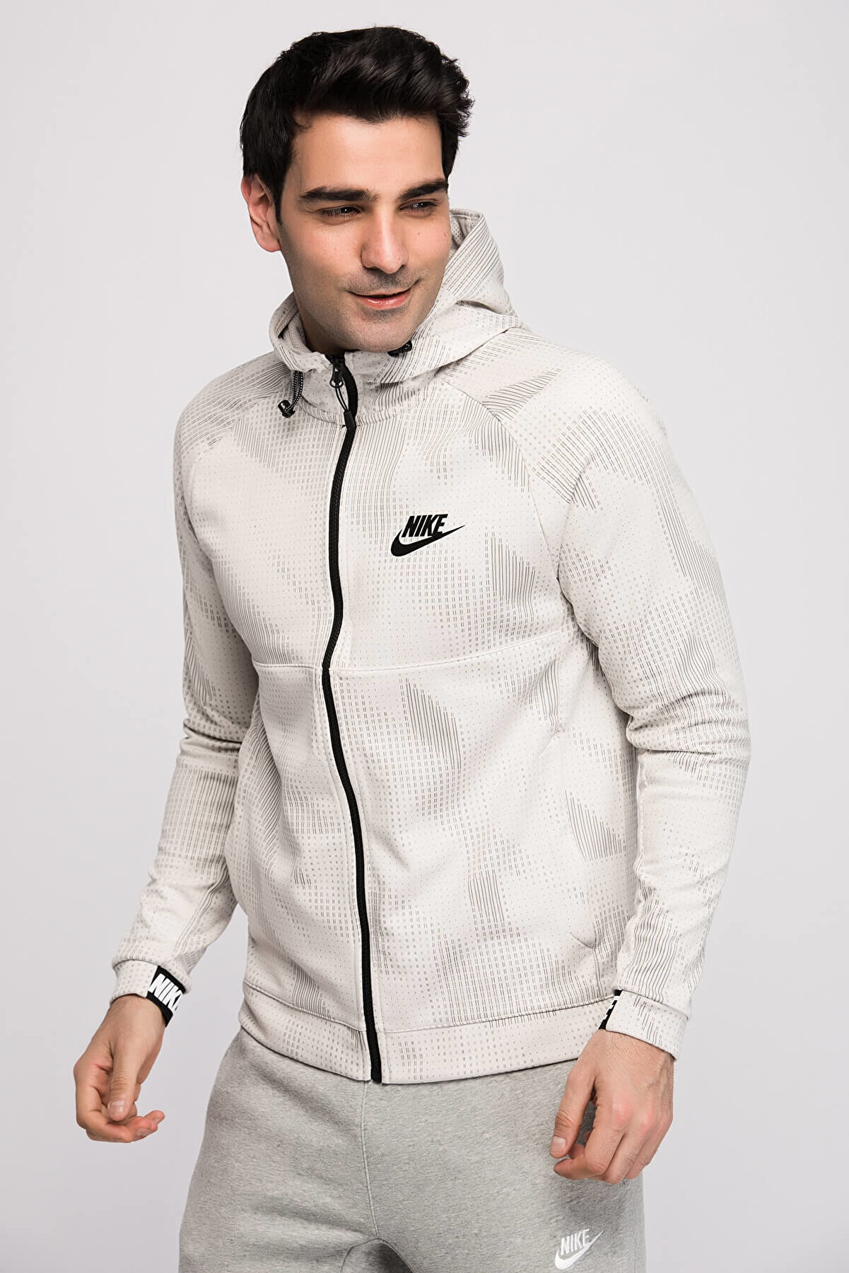 Nike Erkek Sweatshirt - M Nsw Av15 Hoodie Flc Fz Aop - 885937-072