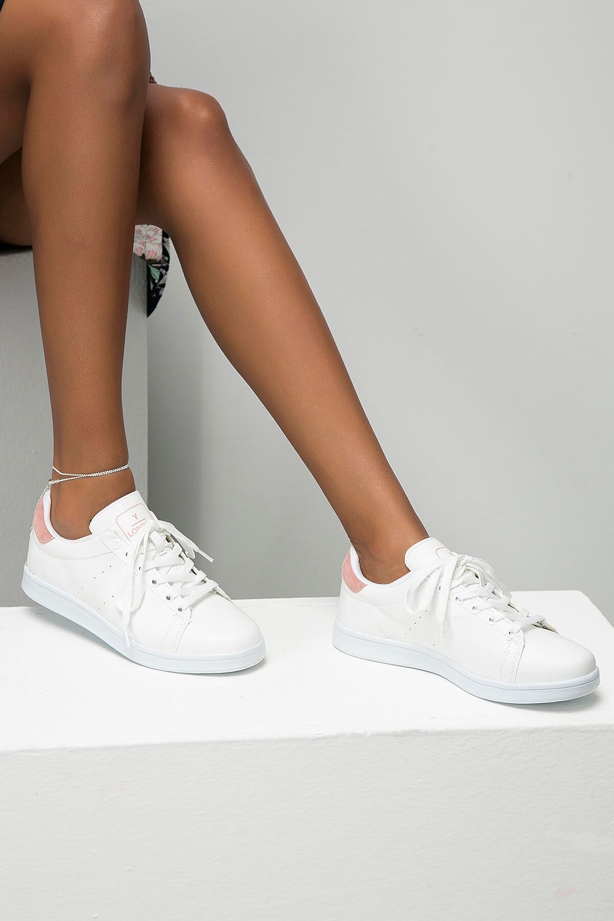 Y-London Beyaz Pudra Kadın Spor Ayakkabı 669-8-8600
