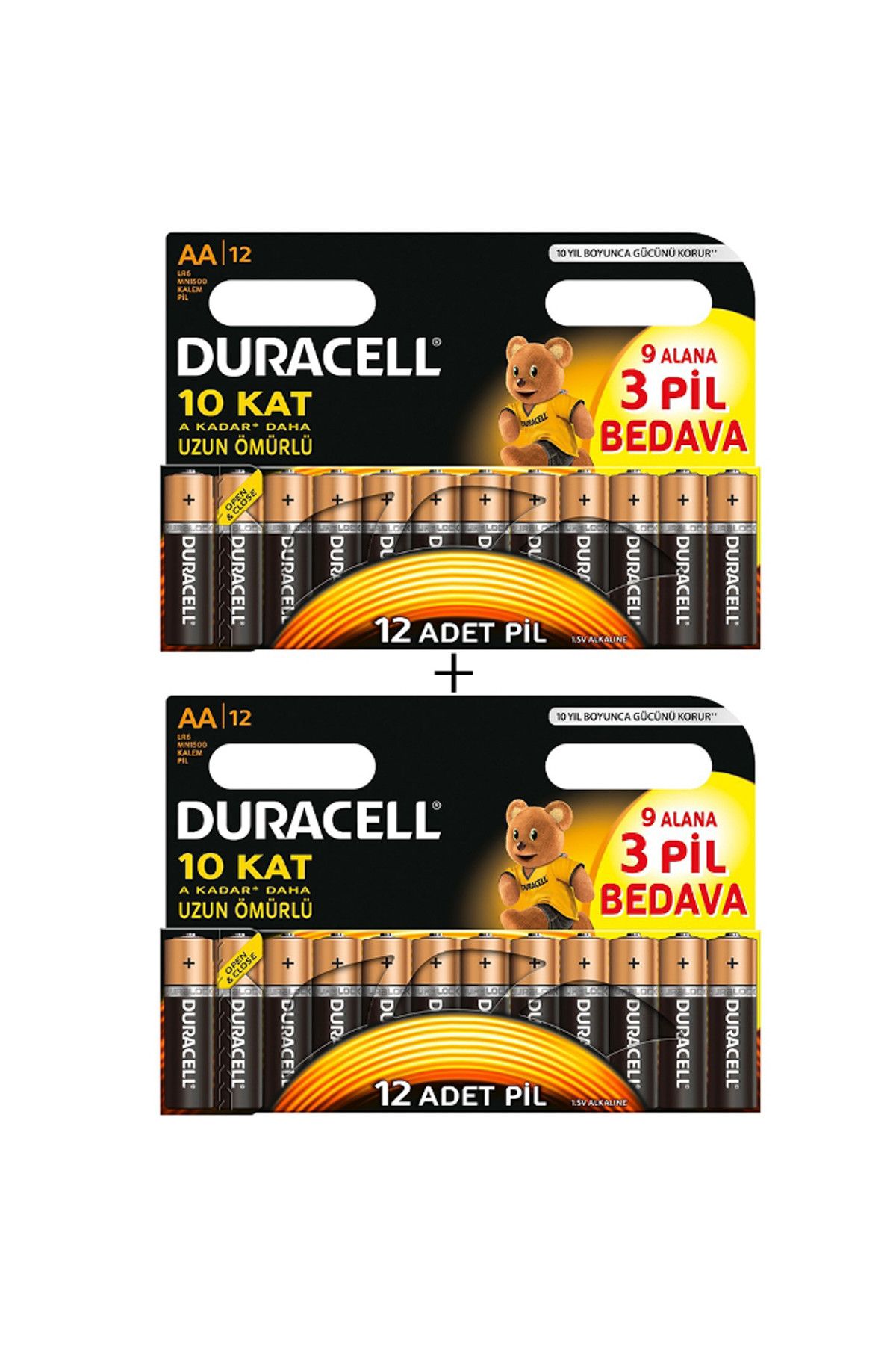 Duracell Alkalin AA Kalem Pil (12 + 12) 24'lü Paket
