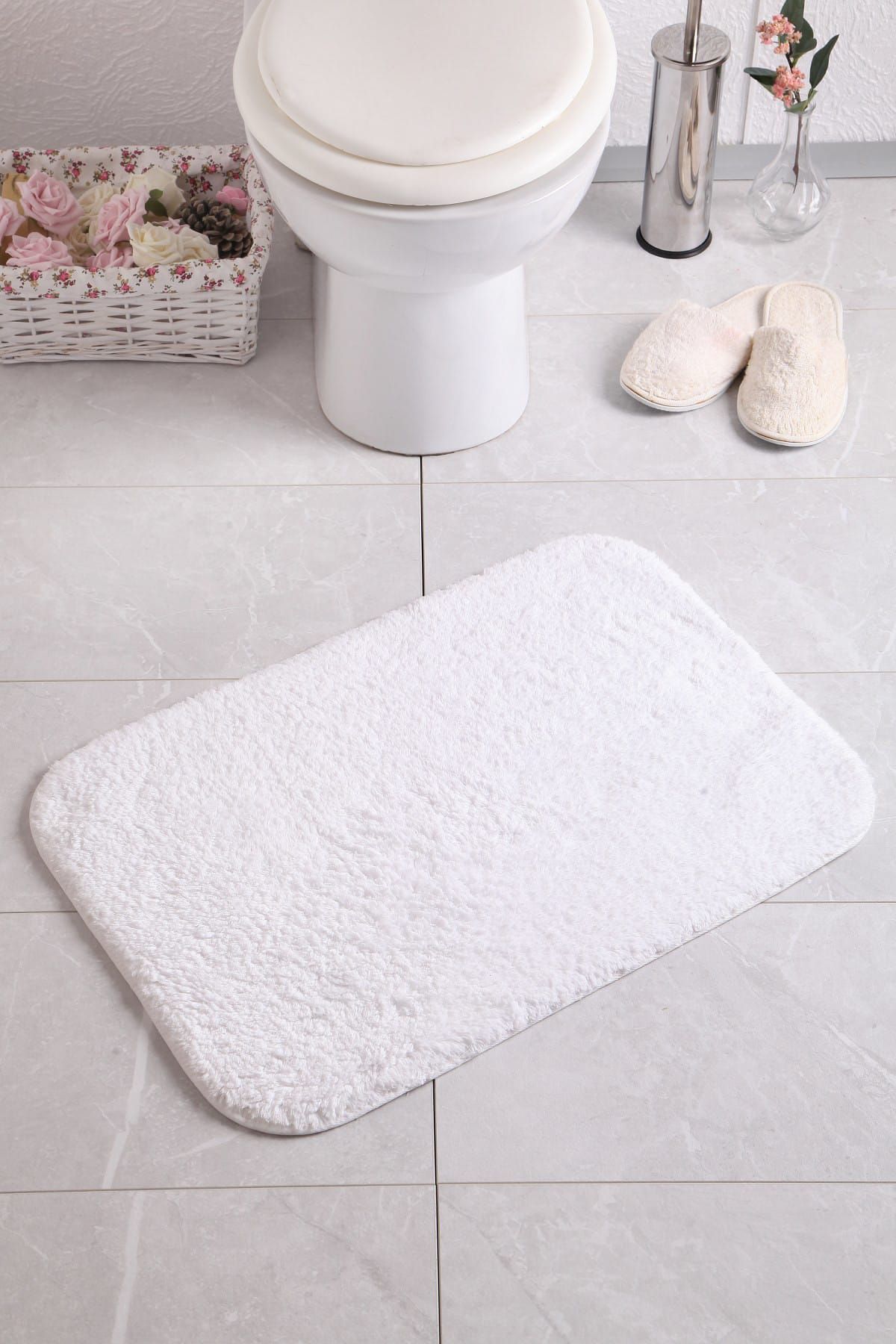 Confetti Organıc Soft 1500 gr 70x100 Beyaz Banyo Paspası