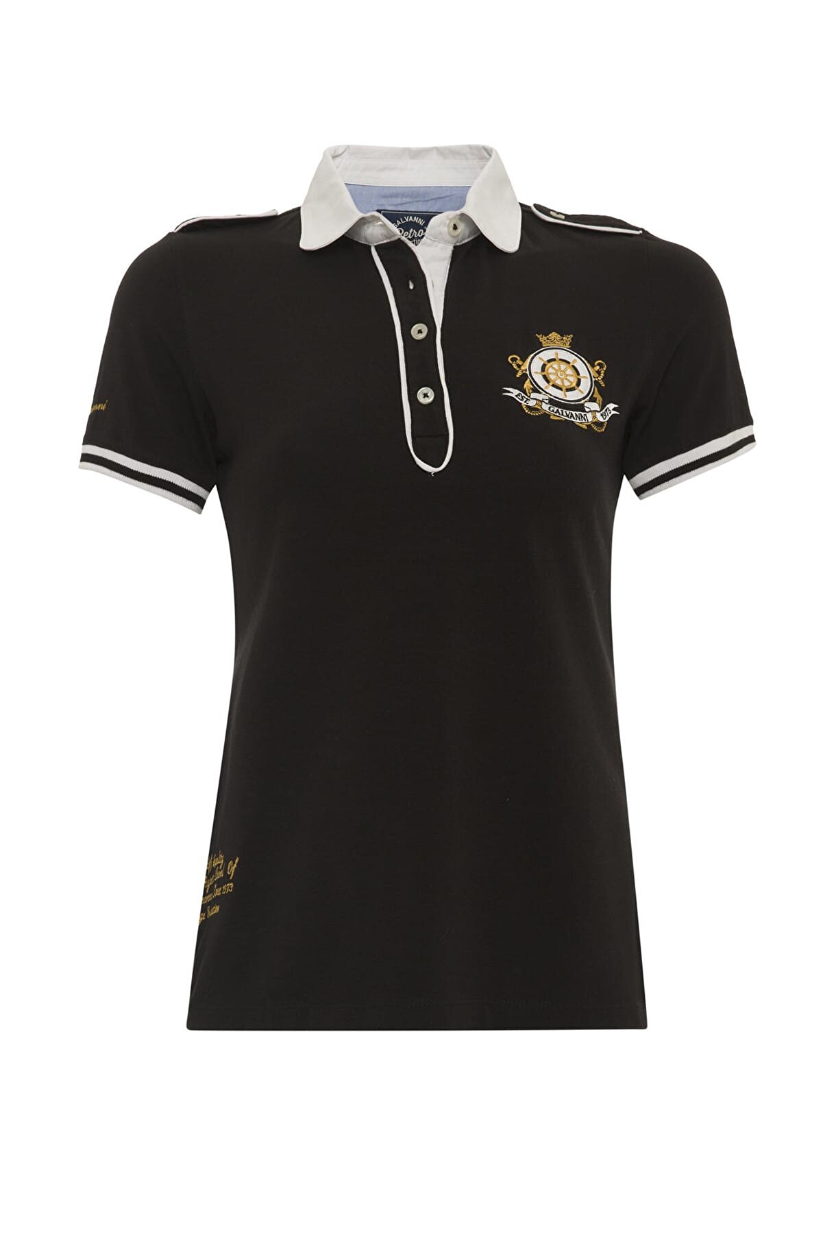 Galvanni Kadın Siyah Polo Yaka T-Shirt - Glvsw12230871