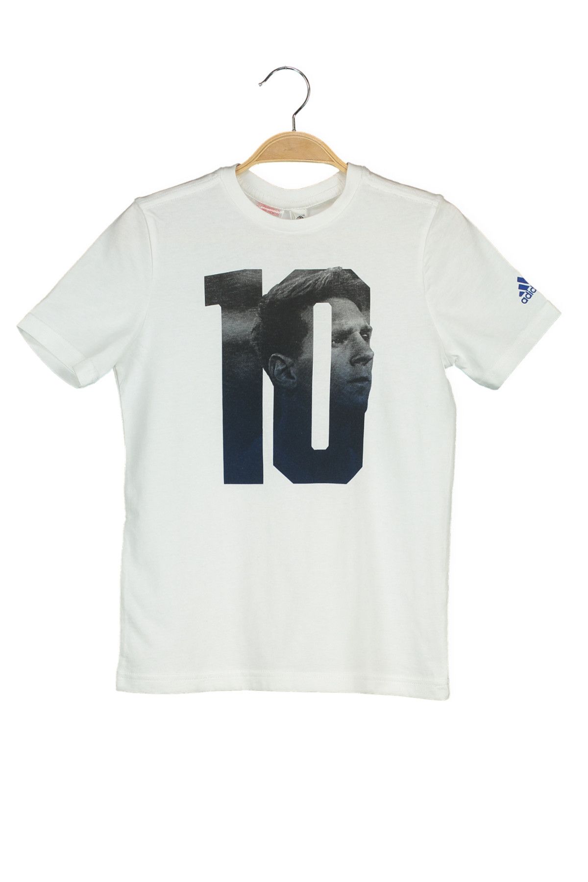 adidas Beyaz Erkek Çocuk Futbol T-shirt Messi