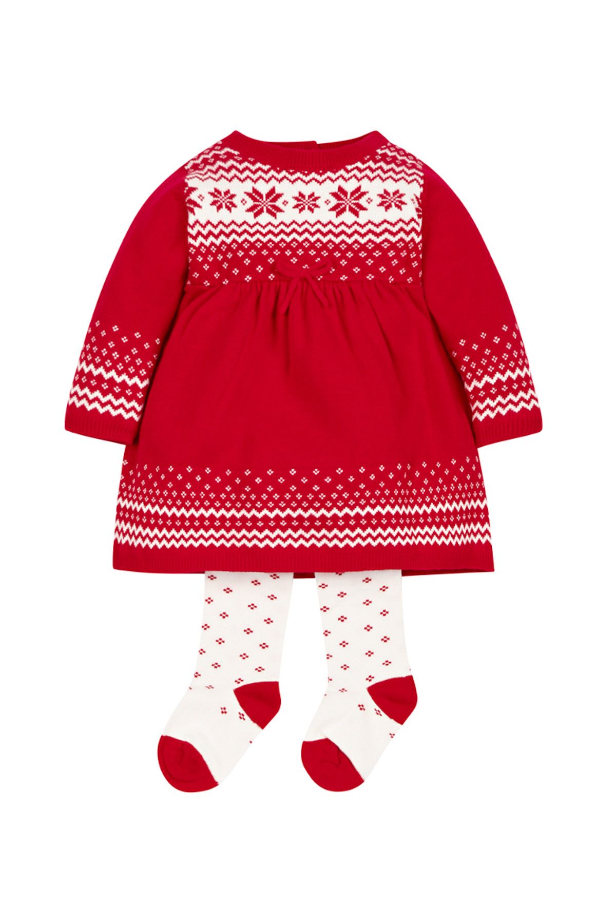 Mothercare Kırmızı Kız Bebek Elbise Çorap Takım Jg217