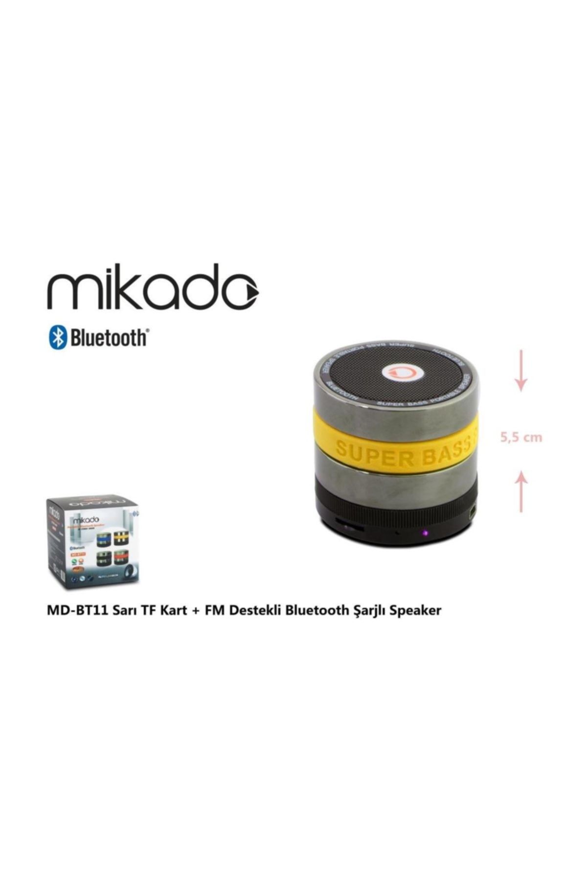 Mikado Mıkado Md-Bt11 Sarı Sd+Fm Destekli Bluetoothlu
