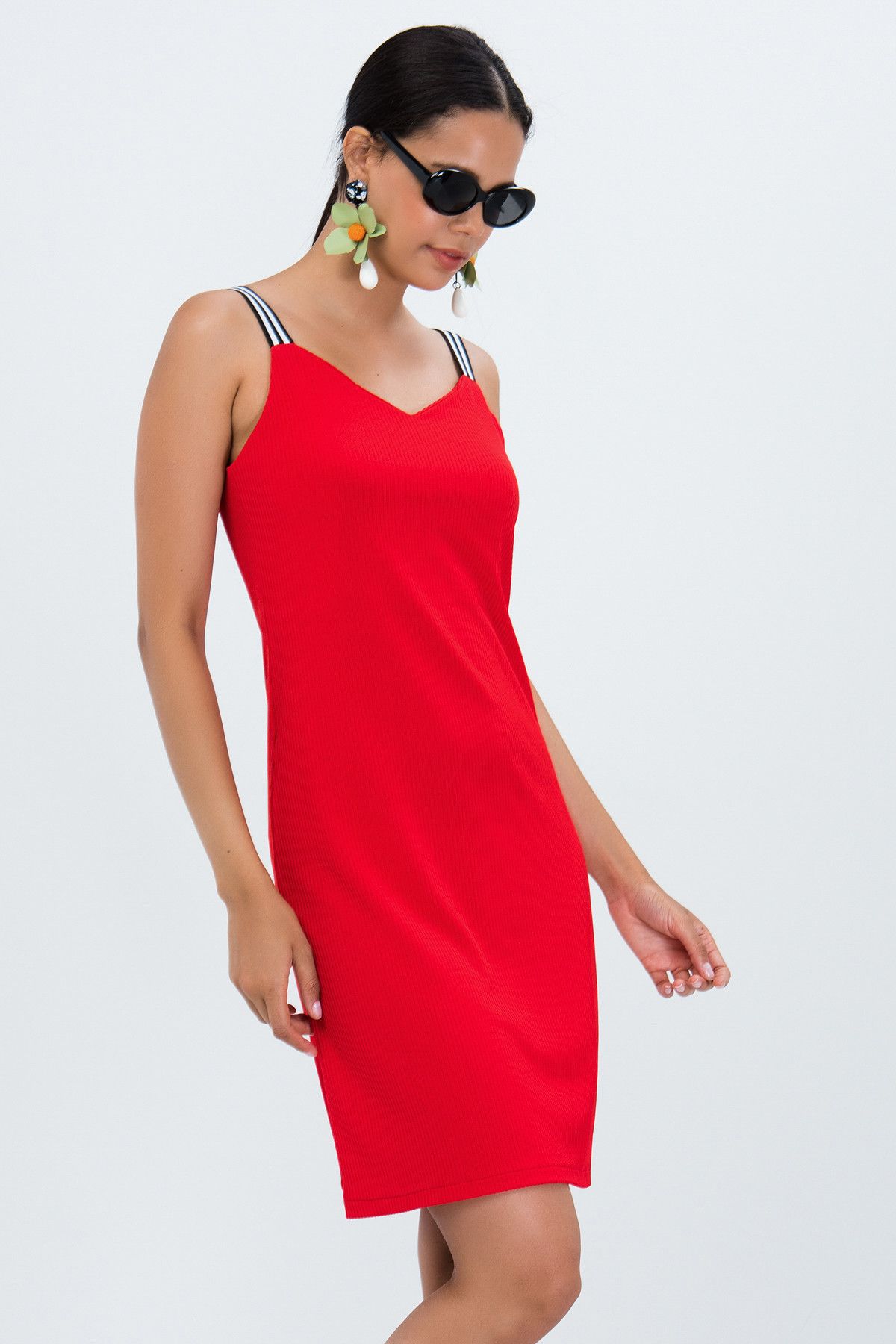 Cool & Sexy Kadın Kırmızı Kaşkorse Elbise Xx03