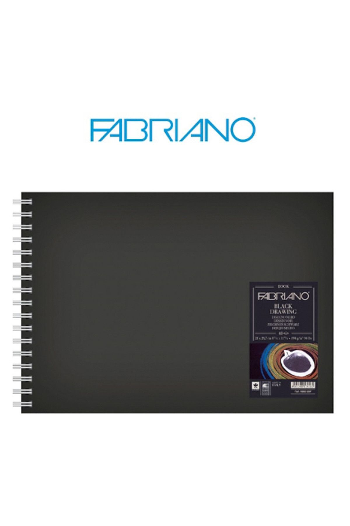 Fabriano Black Drawing Book, Siyah Murillo Karton, 190gr, 14,8x21cm 225373