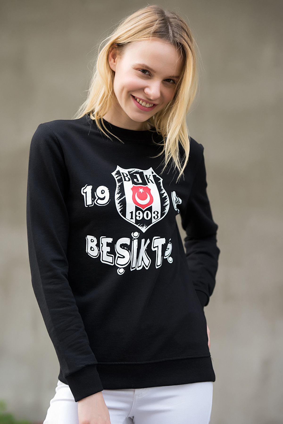 Beşiktaş Kadın Siyah Sweatshirt - GNLESB0507