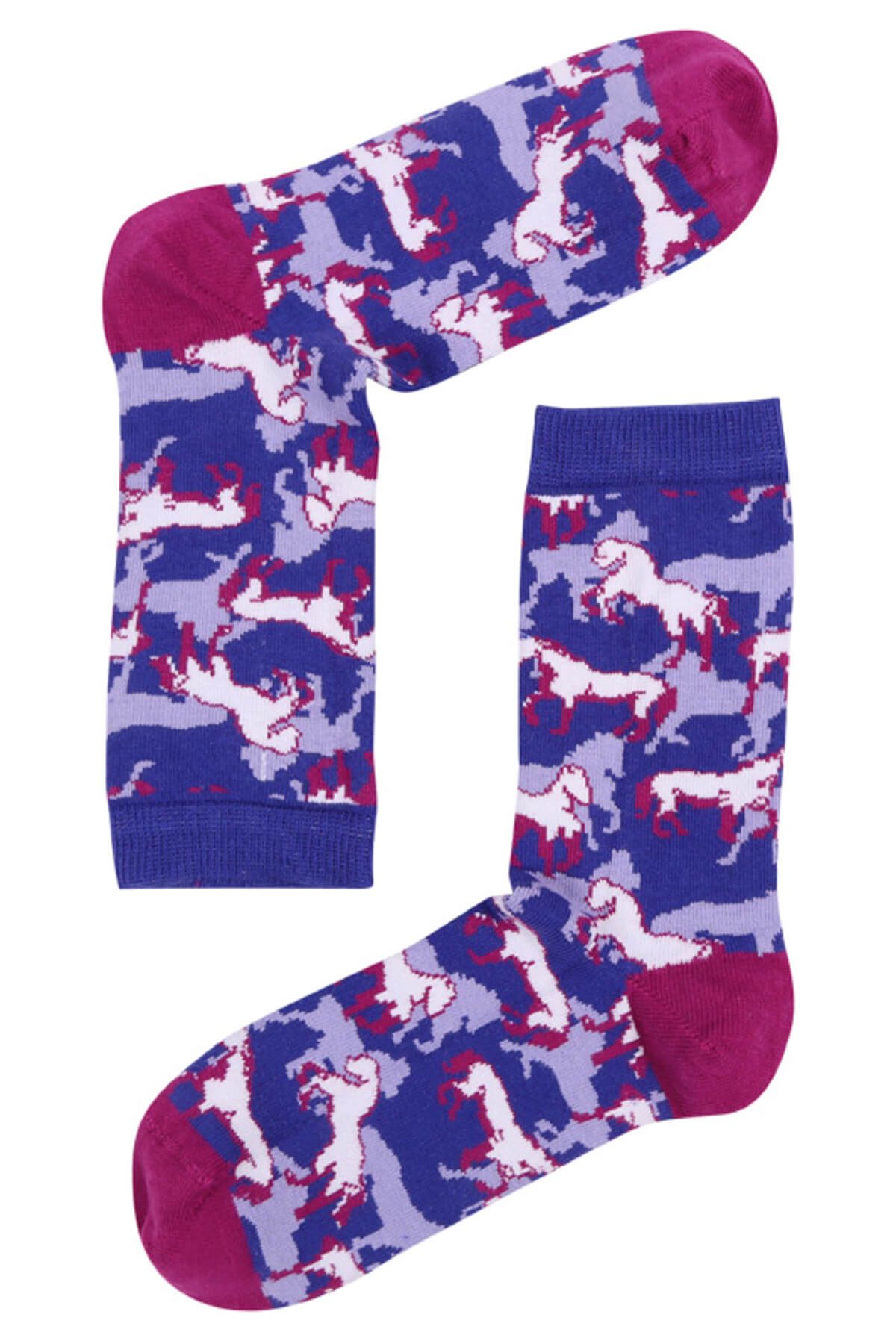 The Socks Company Kadın Çok Renkli Horses Rush Desenli Çorap