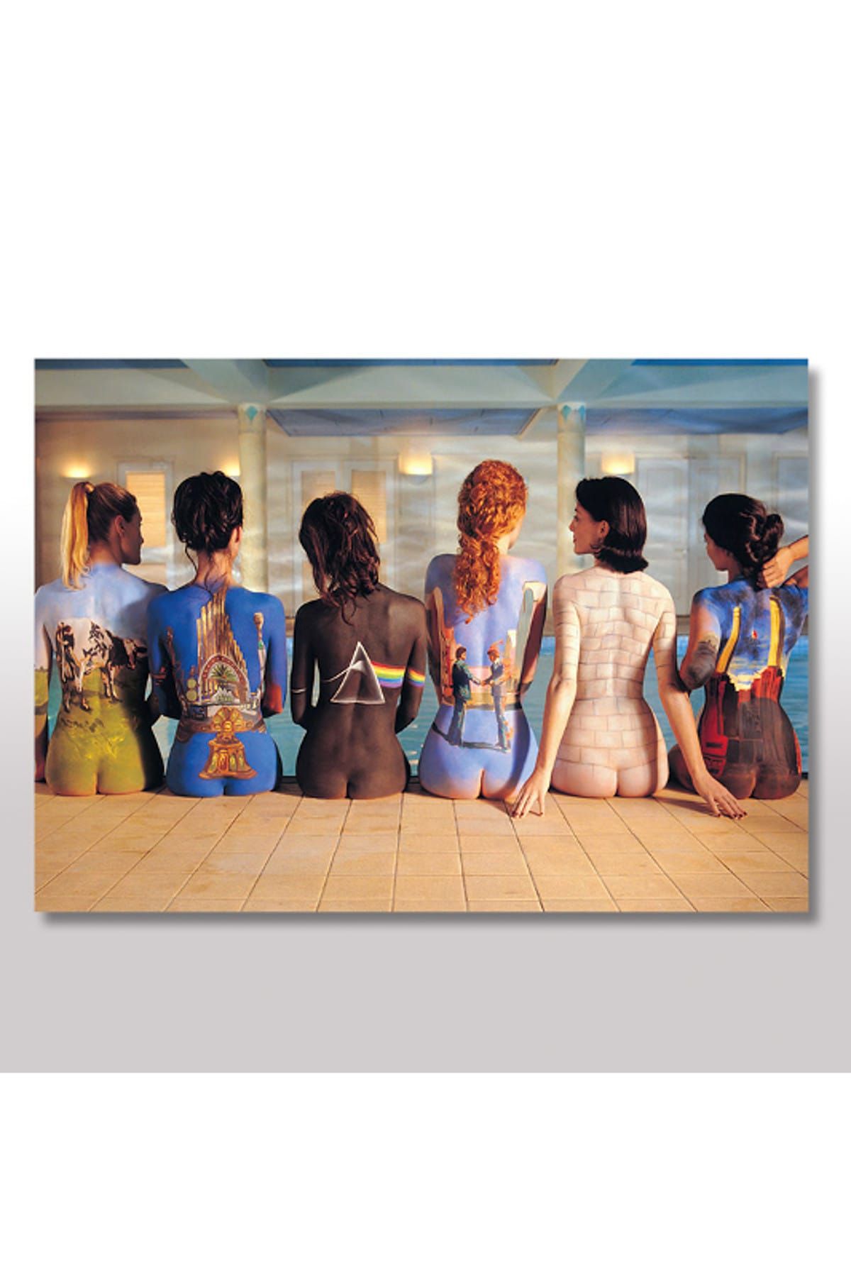 Cakatablo 50cmX70cm Ahşap Tablo Pink Floyd Albüm Kapakları Ve Kızlar