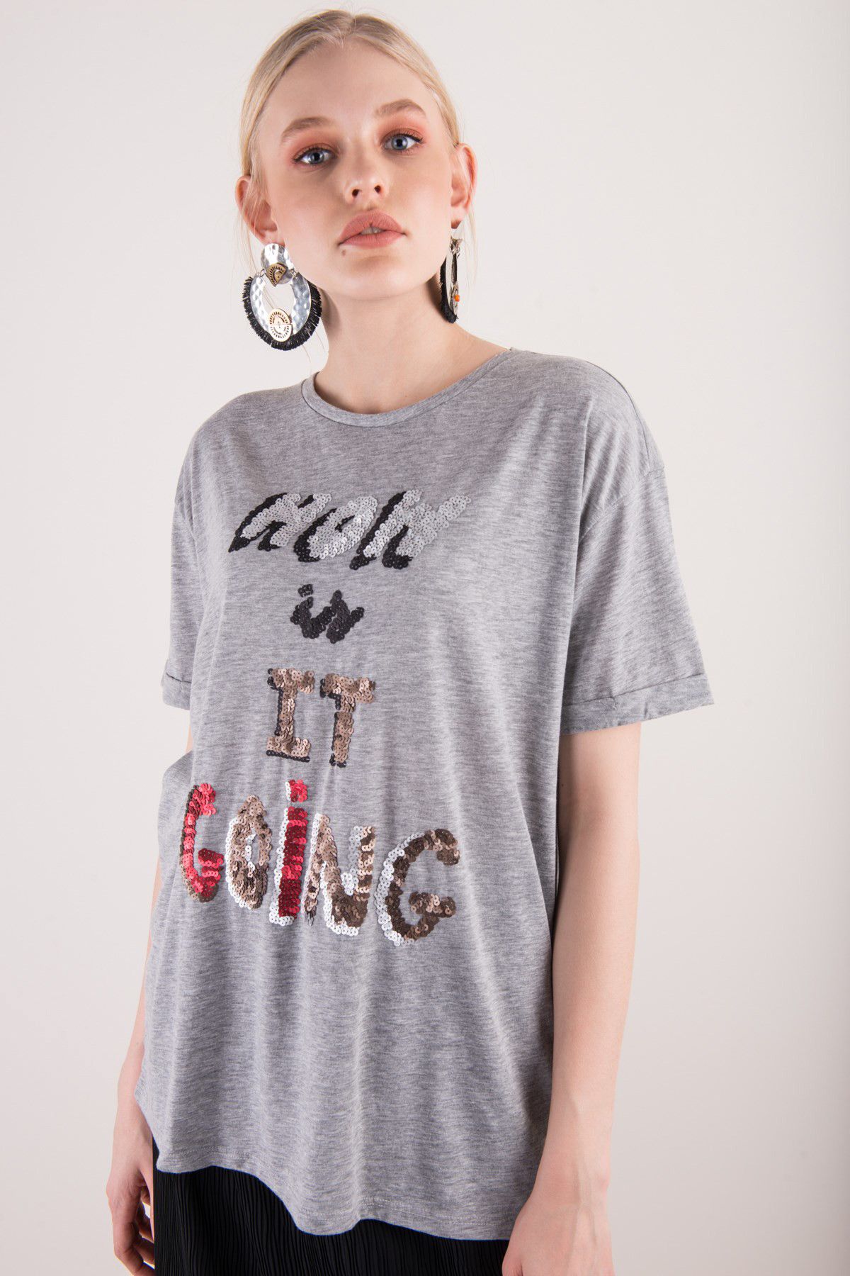 BSL Kadın Gri Mrk Goıng T-Shirt M18S1518S018