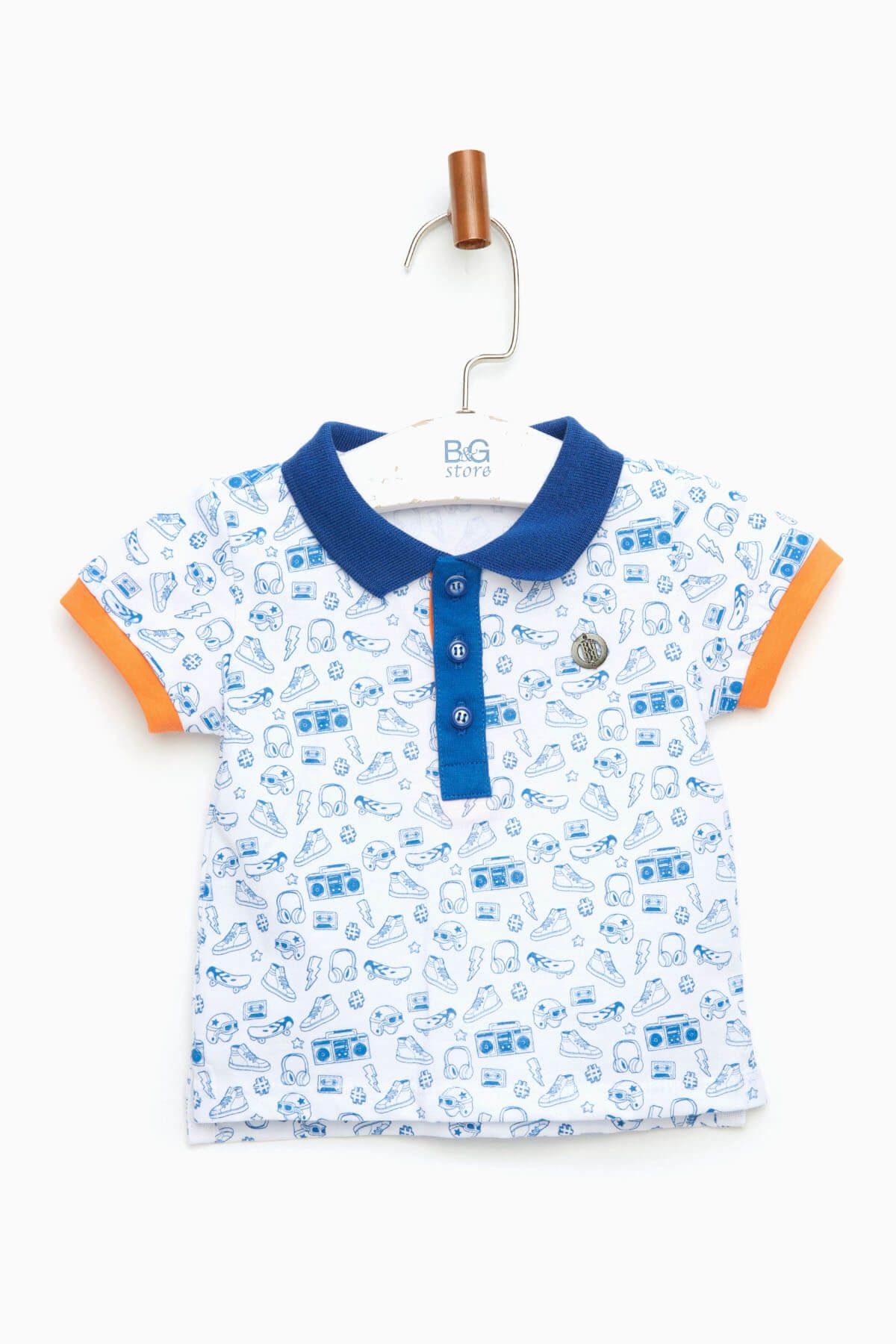 BG Baby Desenli Erkek Bebek Polo T-Shirt   18SS0BG1528