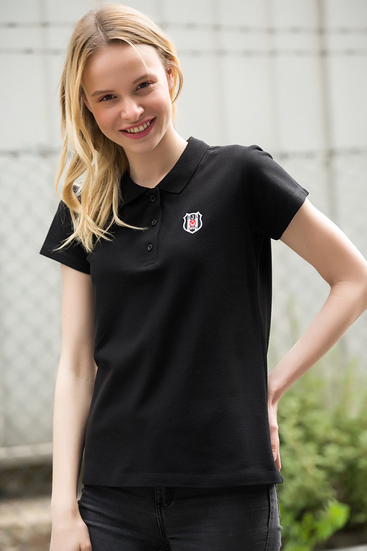 Beşiktaş Kadın Polo Yaka T-shirt GNLESB0309