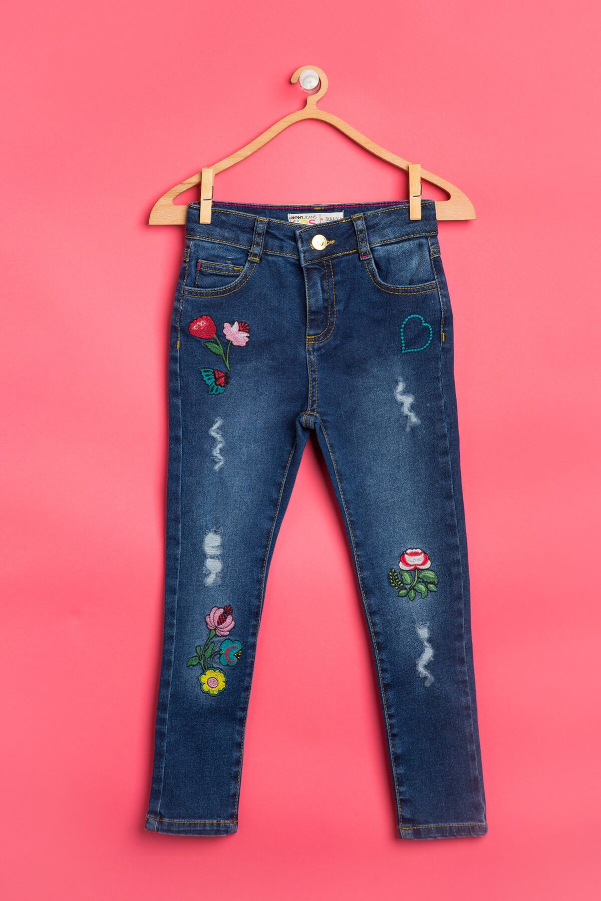 Koton Kız Çocuk Orta Indigo Jeans 8KKG47804MD