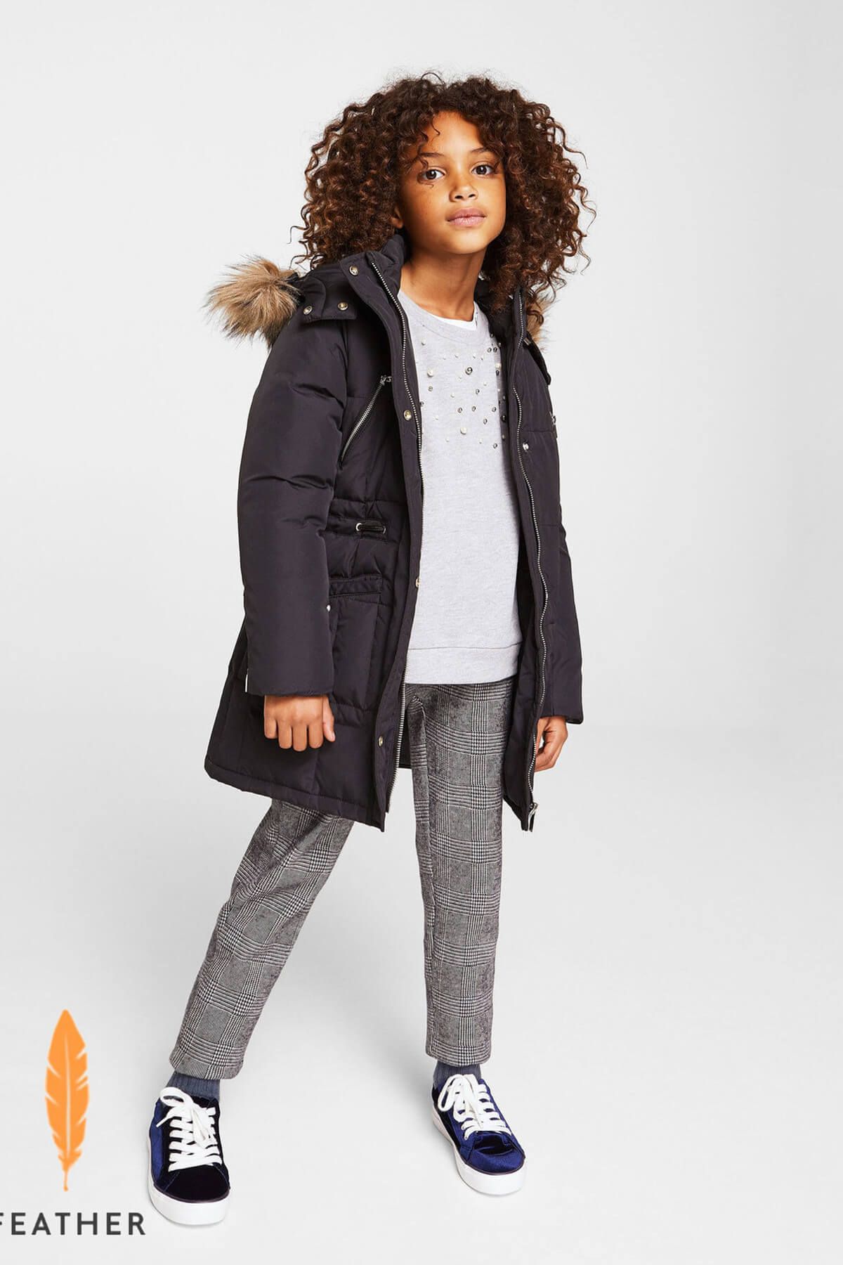 MANGO Kids Siyah Kız Çocuk Anorak