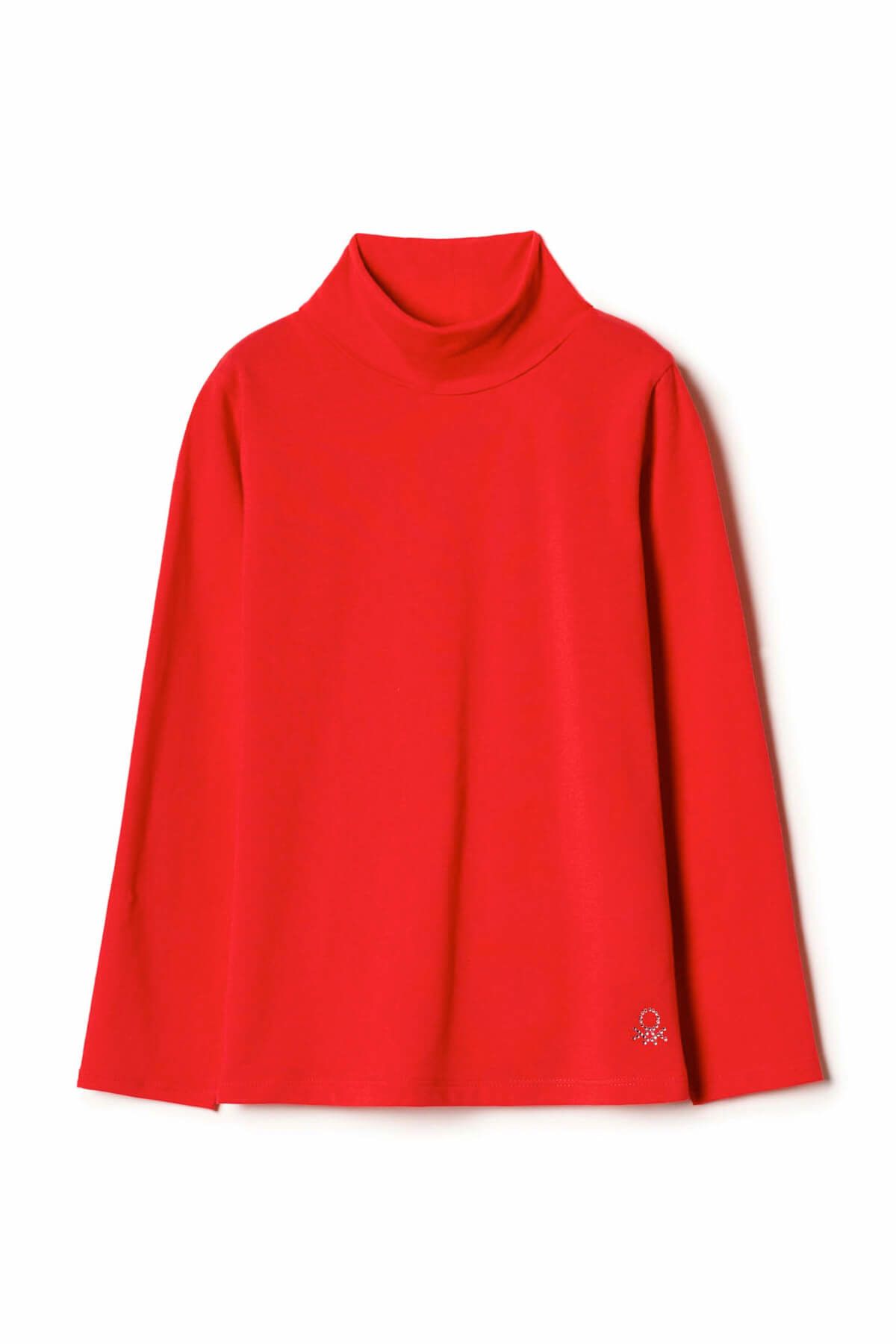 0-12 Benetton Kırmızı Kız Çocuk T-shirt 321733DR6C2458