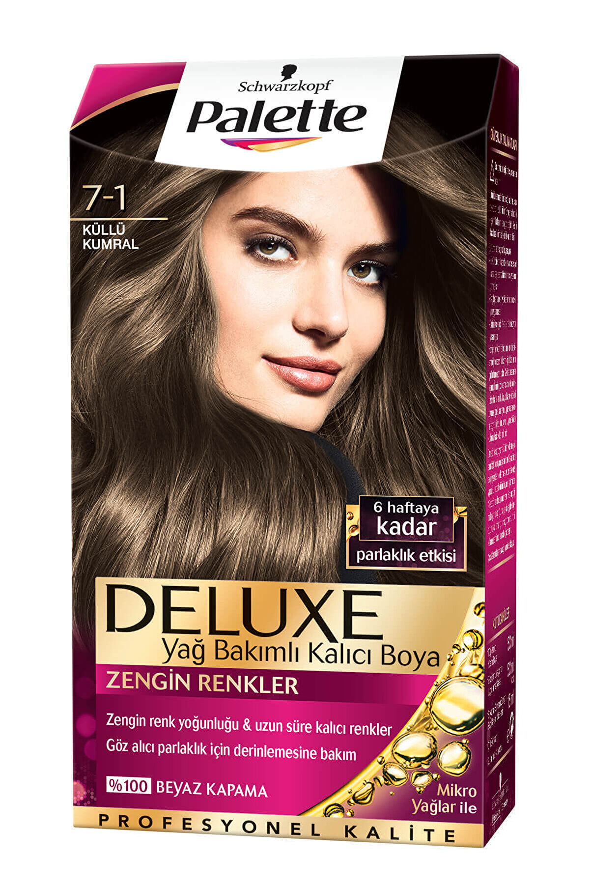 Palette Saç Boyası - Deluxe 7-1 Küllü Kumral 50 ml