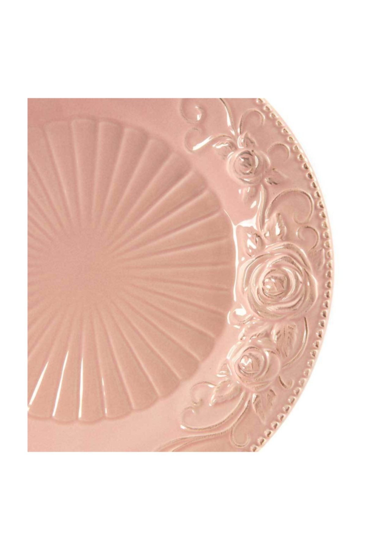Vitale Pink Çiçekli Porselen 6'Lı Servis Tabağı AkBp0007