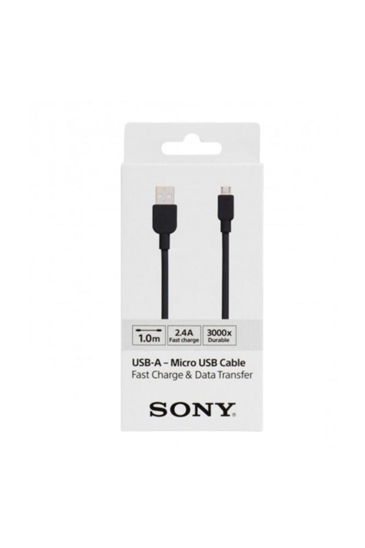 Sony CP-AB100 100CM Micro Usb 2.4A Hızlı Şarj Ve Data Kablosu Siyah