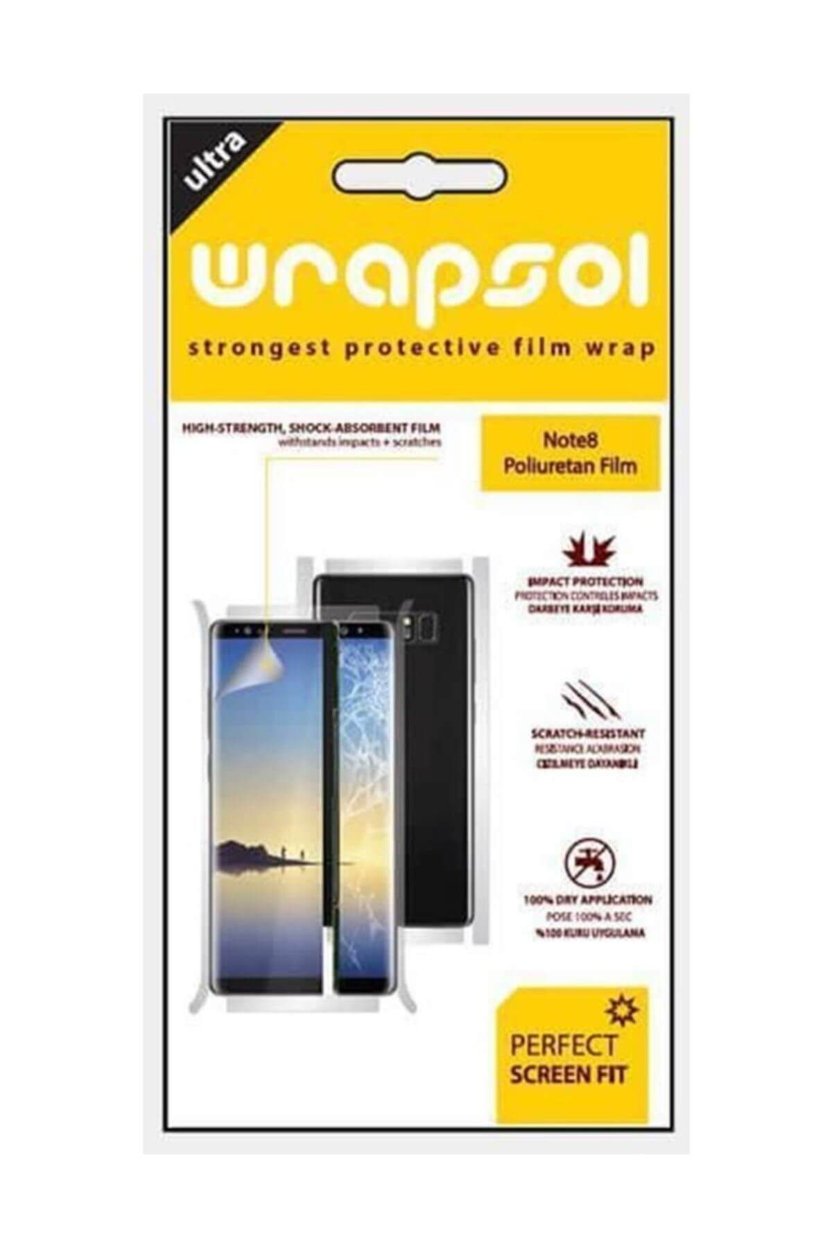 Wrapsol Galaxy Note 9 360 ° Full Body Ekran Koruyucu Kaplama Ön Arka Yan Darbe Emici Poliüretan Film