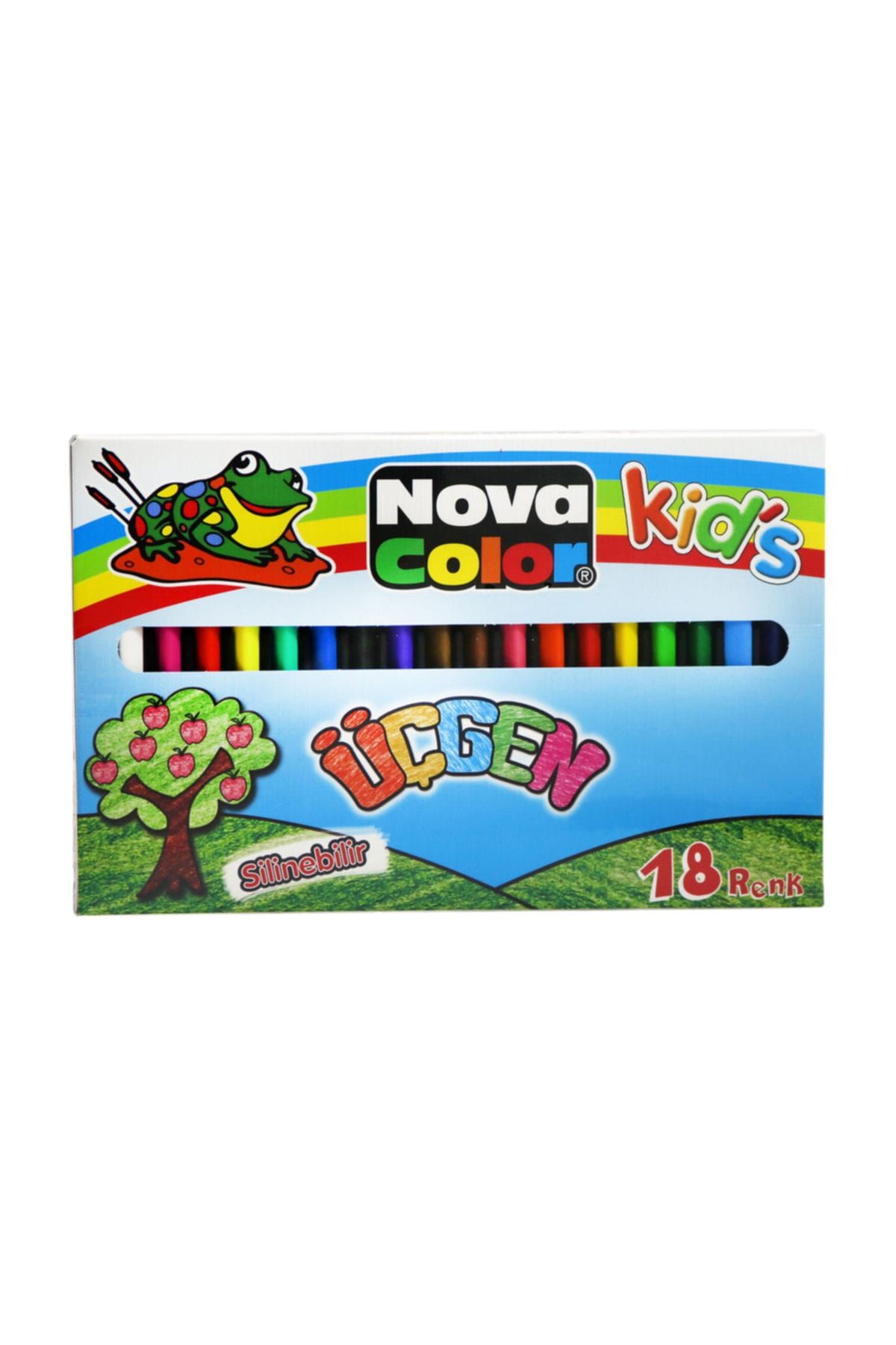 Nova Color 18 Renk Üçgen Mum Boya Nc-2120