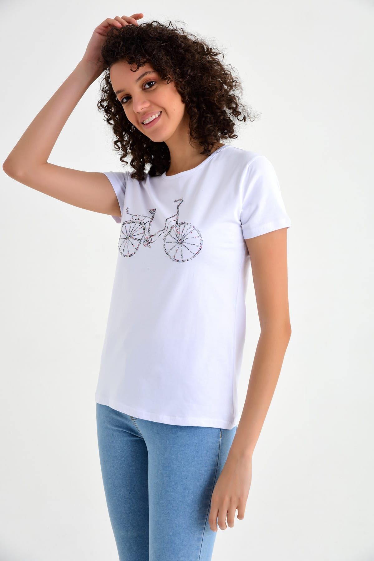 Superlife Kadın Beyaz T-shirt - DS-5012
