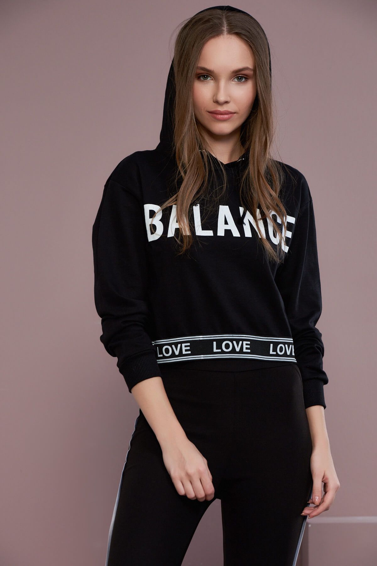 Olgun Orkun Kadın Siyah Balance Sweatshirt O&O-9K273004