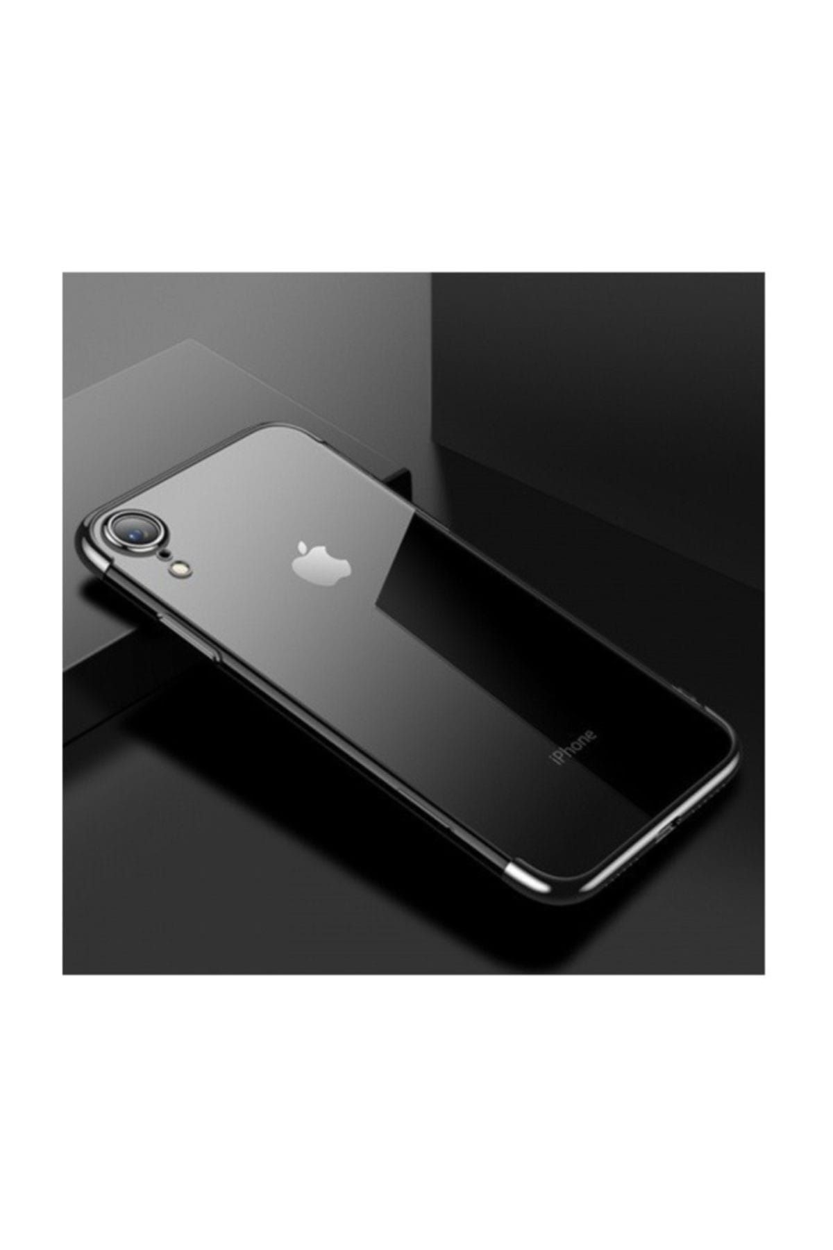 Kılıfreyonum İphone XR Lazer Dört Köşe Silikon Kılıf Siyah