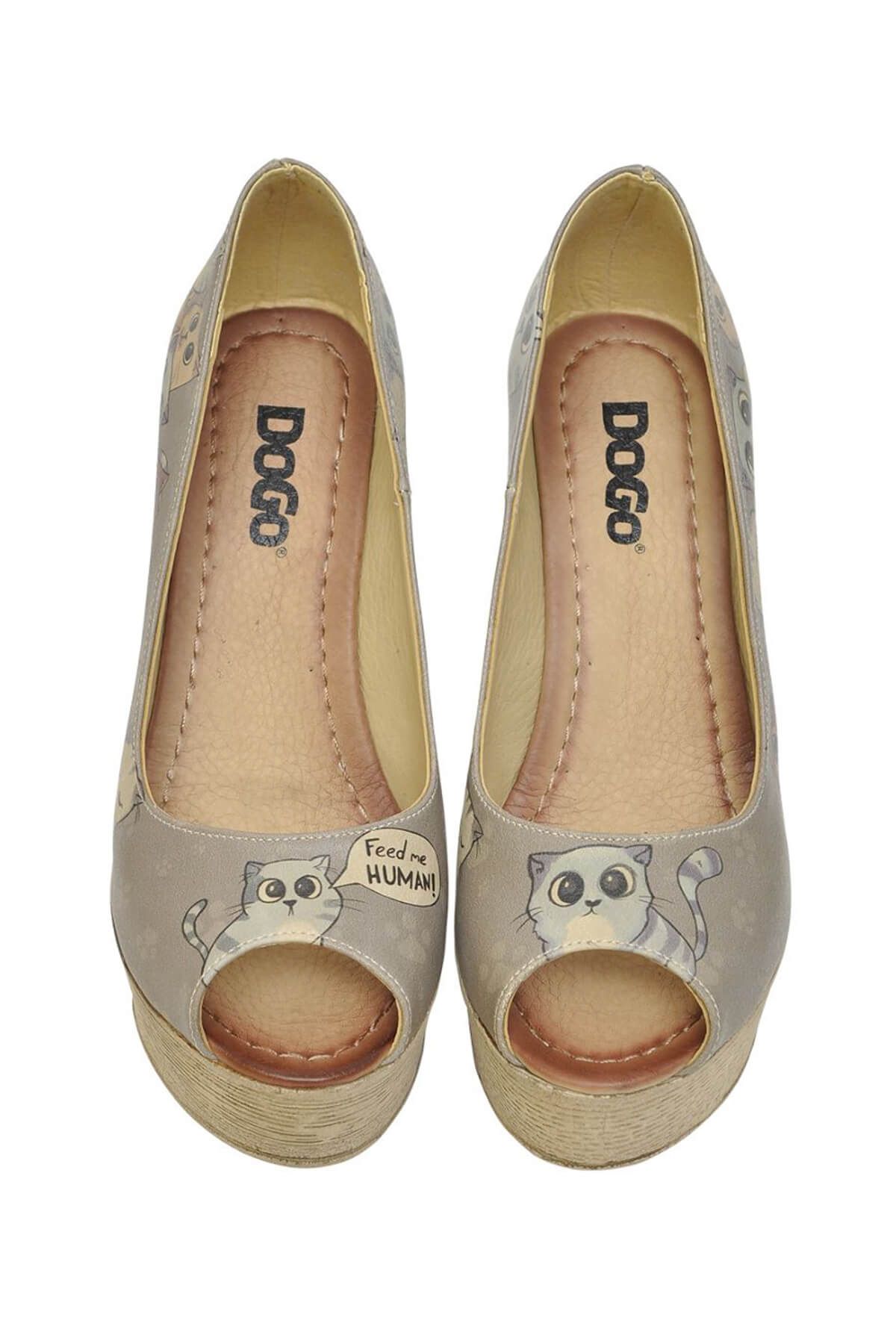 Dogo Kadın Vegan Deri Gri Dolgu Topuk Ayakkabı - Feed Me Human Tasarım