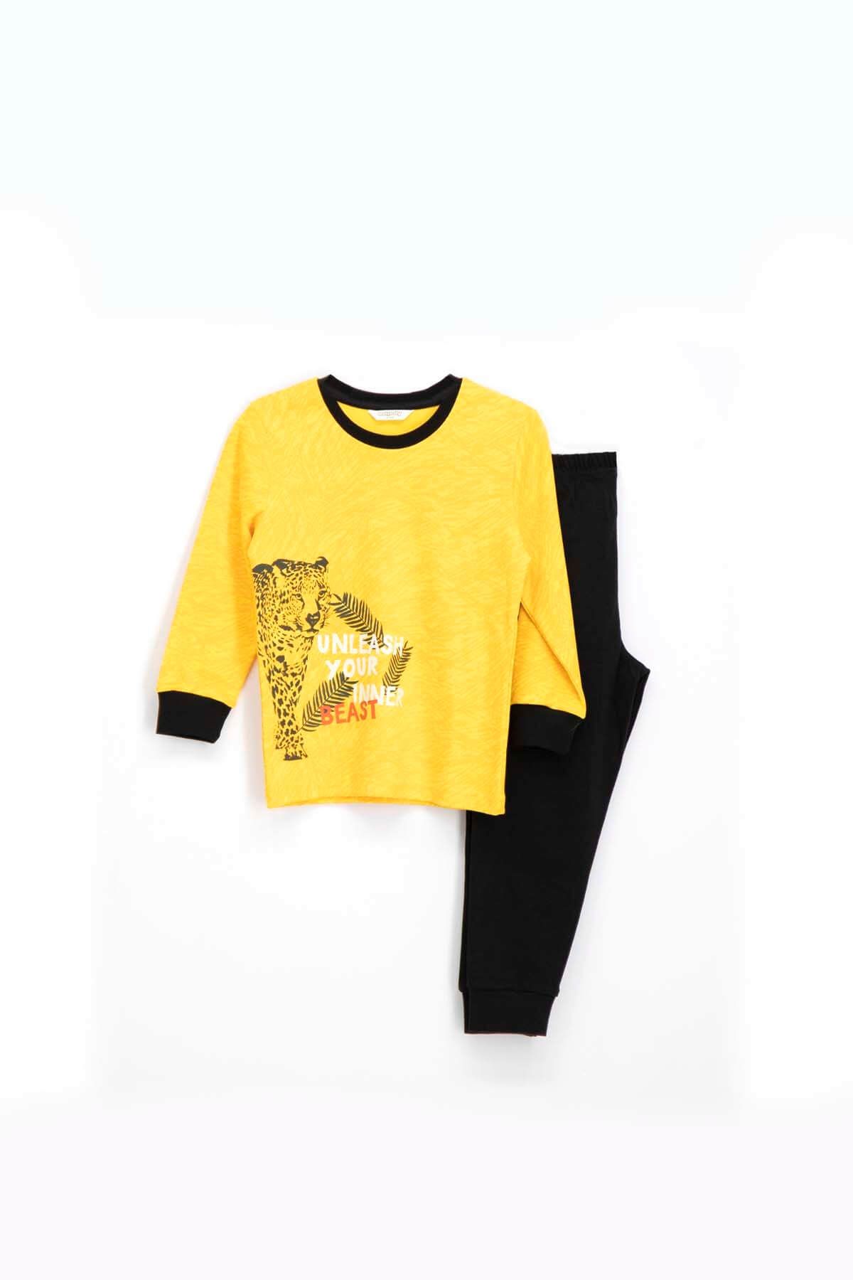 U.S. Polo Assn. RolyPoly Tiger Erkek Çocuk Pijama Takımı Hardal
