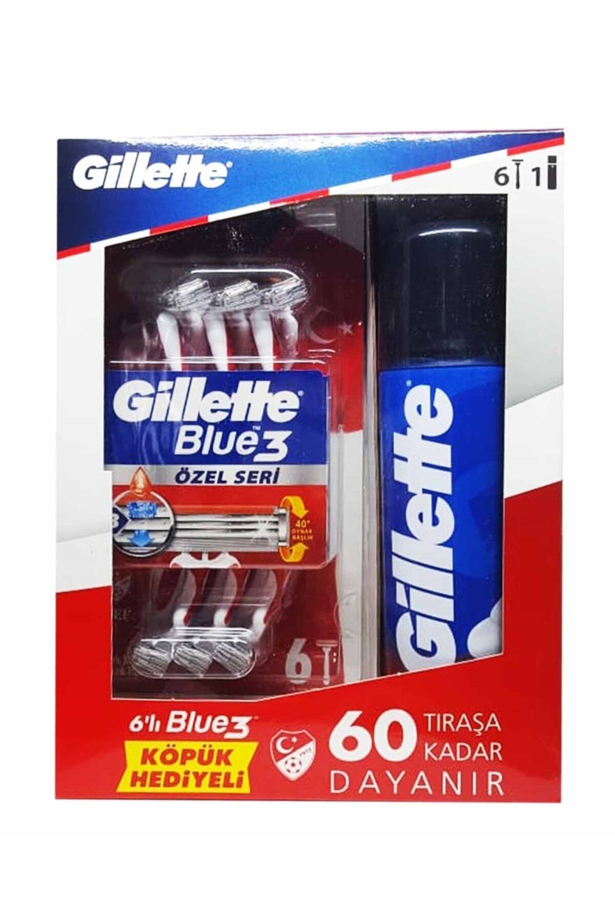 Gillette Blue 3 Tıraş-bıçağı 6'lı + Normal Köpük Özel Seri