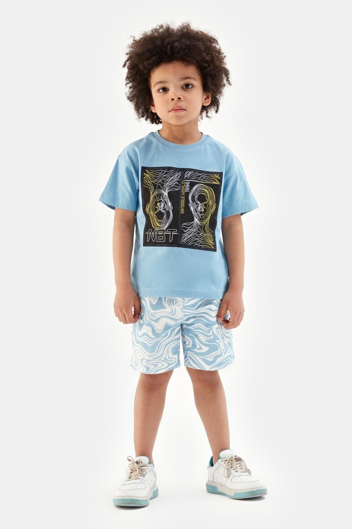 Nebbati Erkek Çocuk Mavi Tshirt 23ss1nb3556