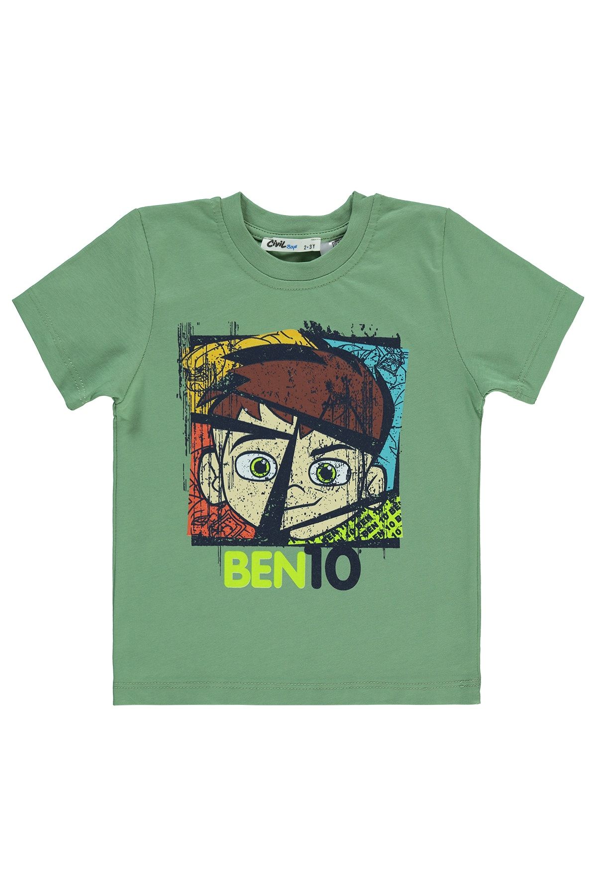 BEN10 Erkek Çocuk Tişört 2-5 Yaş Haki