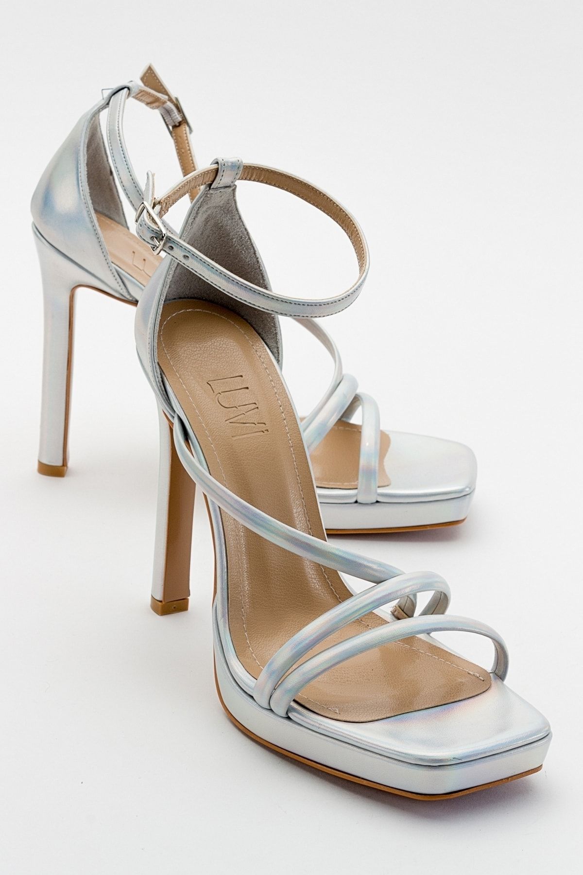 luvishoes Shelp Gümüş Kadın Topuklu Ayakkabı