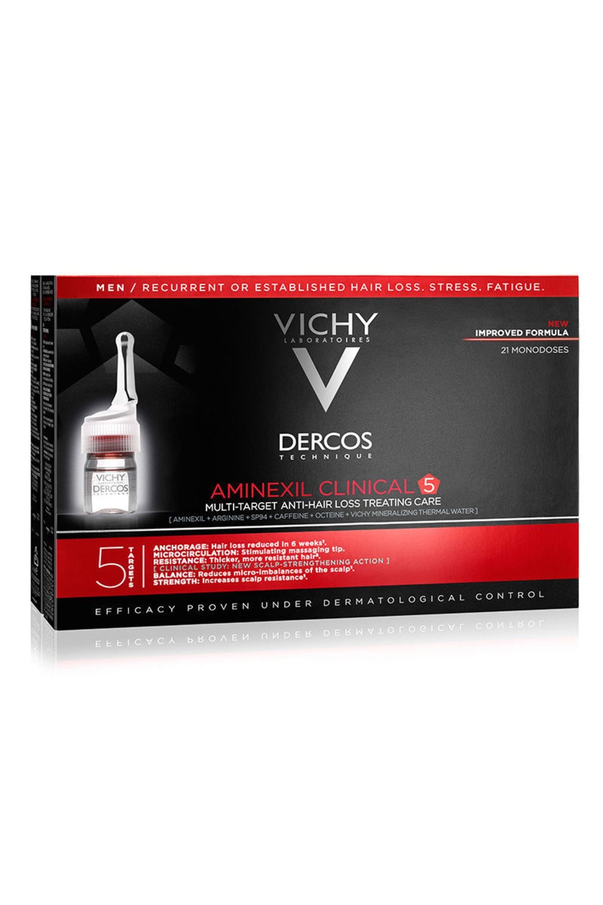 Vichy Dercos Aminexil Clinical 5 21x6ml - Erkekler Için Saç Dökülmesine Karşı Serum