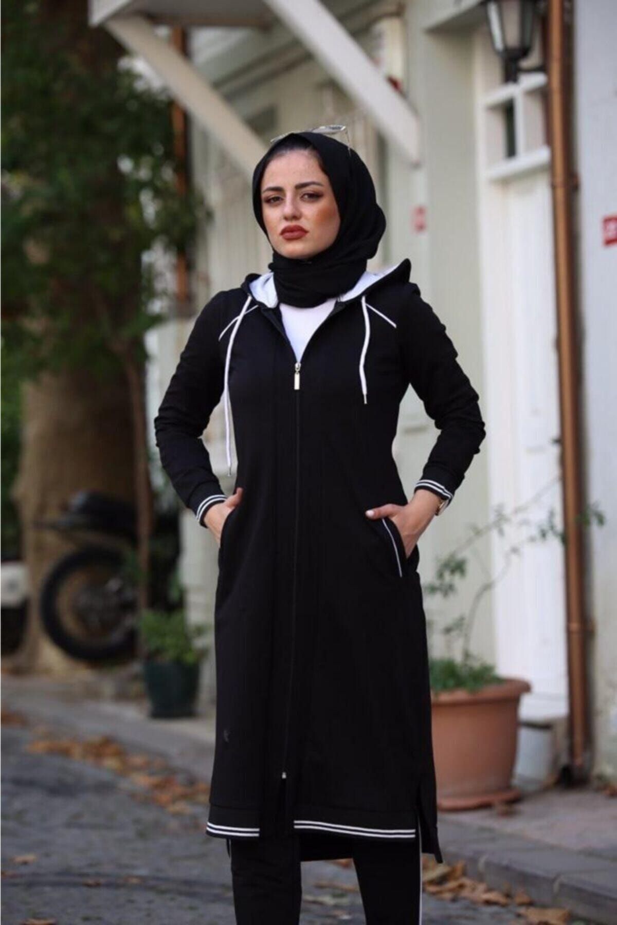 Camelya Fashion Kadın Siyah Tesettür Ikili Takım