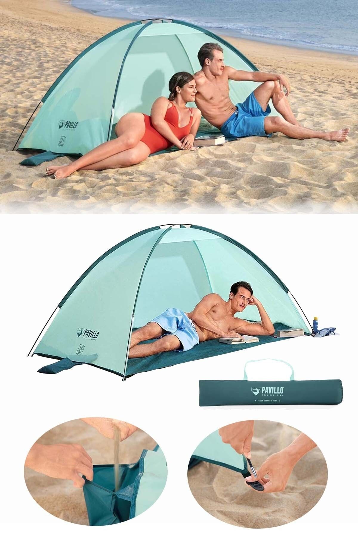 Binbirreyon Plaj Güneşliği Plaj Çadırı Tente Gölgelik Çantalı 120x200cm Hb021-1
