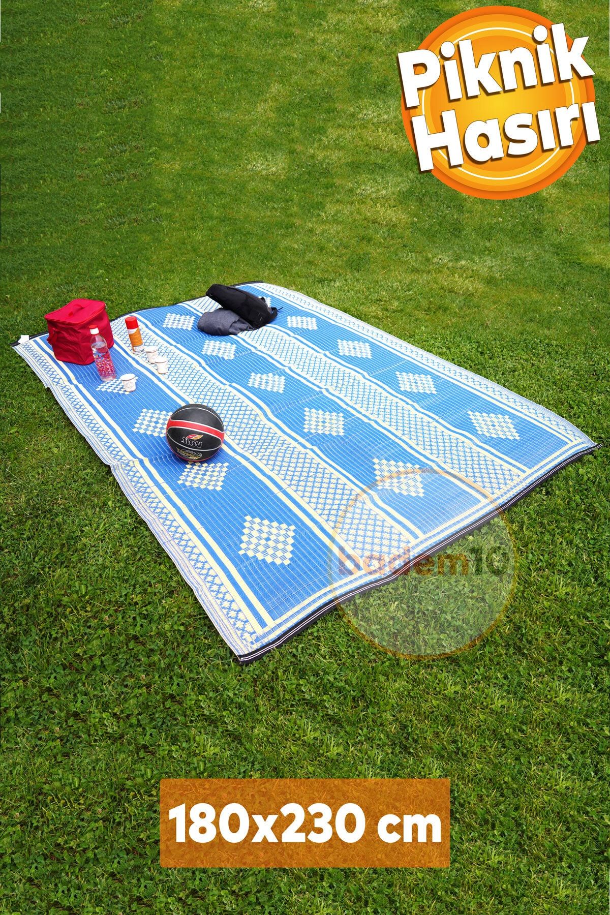 Badem10 Plastik Hasır Halı Kilim Piknik Cami Park Plaj Bahçe Balkon Teras Kamp Outdoor Karavan 180 X 230 Cm