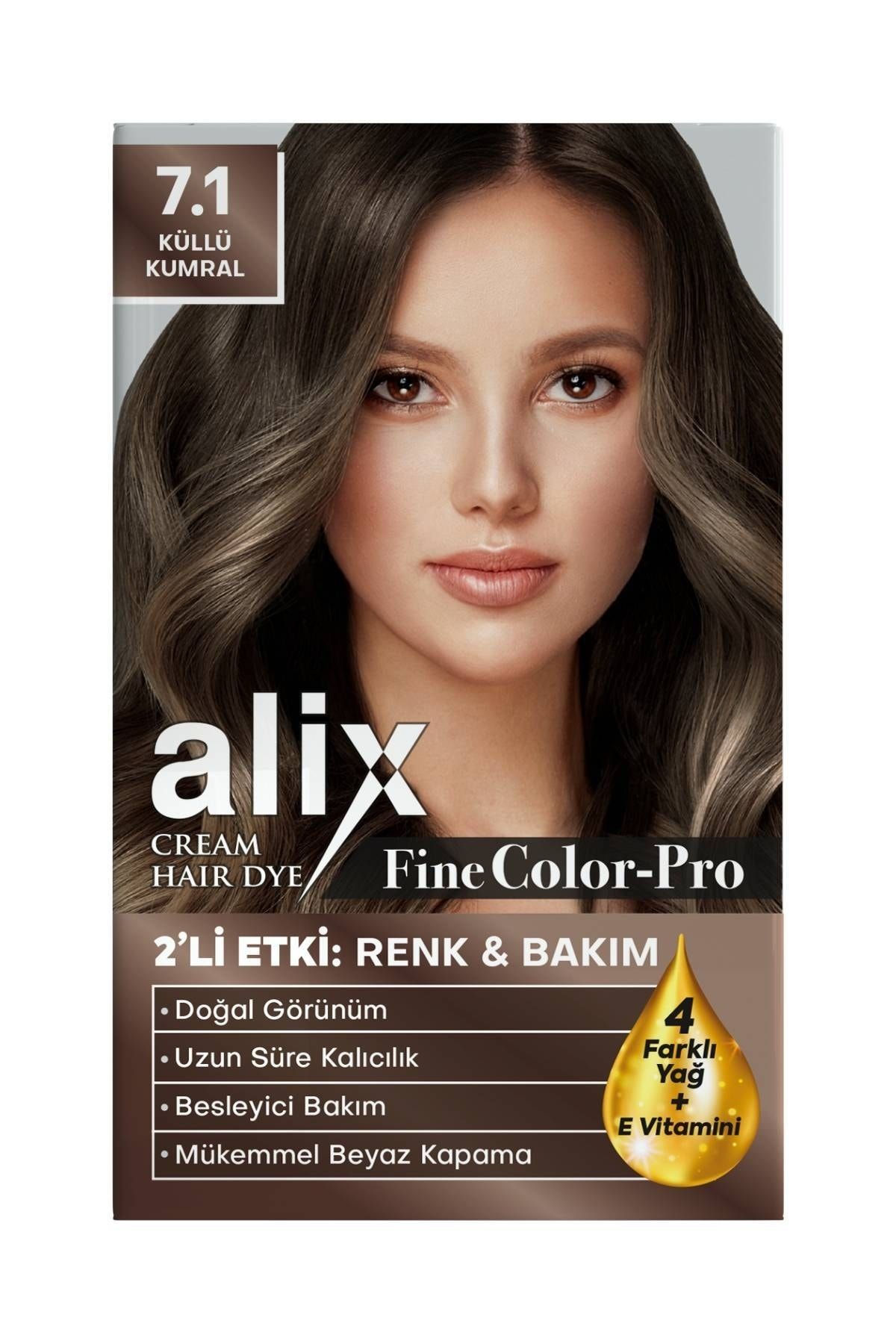 Alix Saç Boyası Kiti 7.1 Küllü Kumral 50 Ml