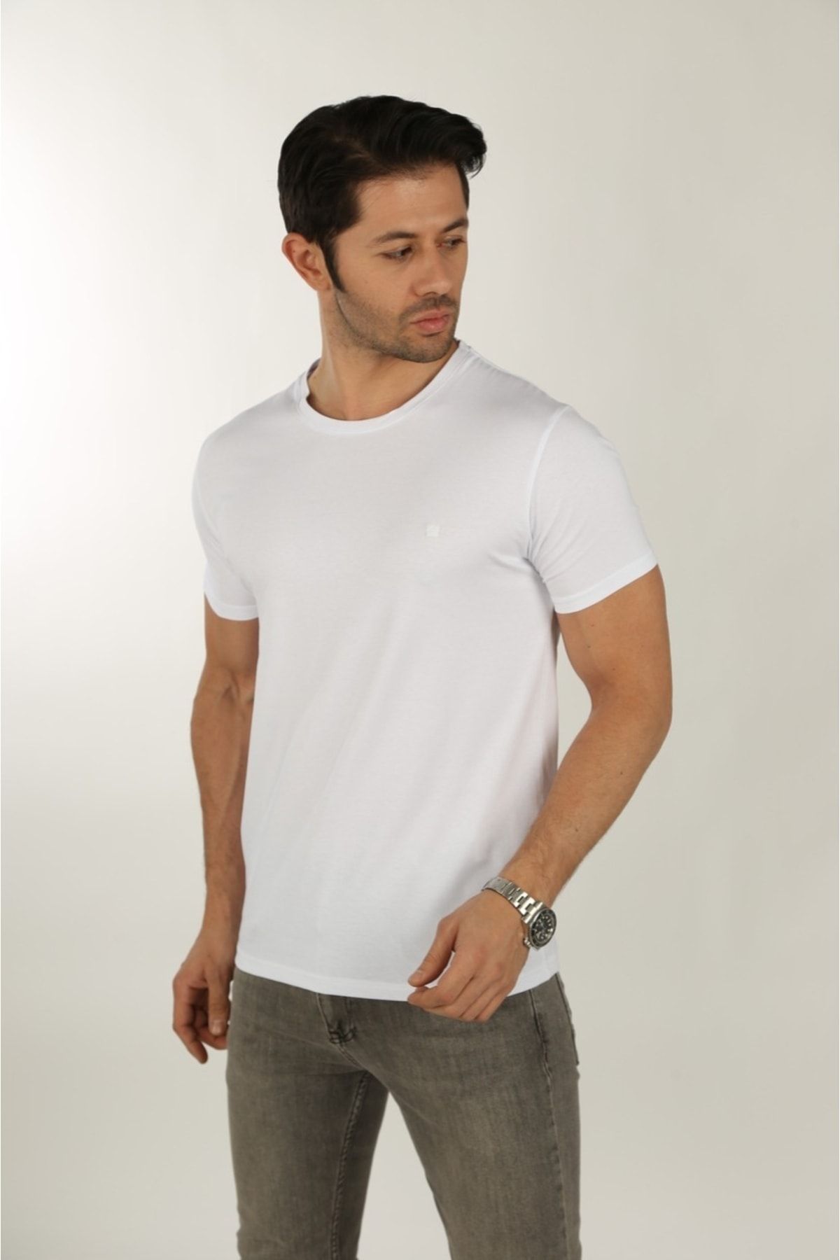 Brango Basic Kısa Kollu Beyaz Erkek T-shirt