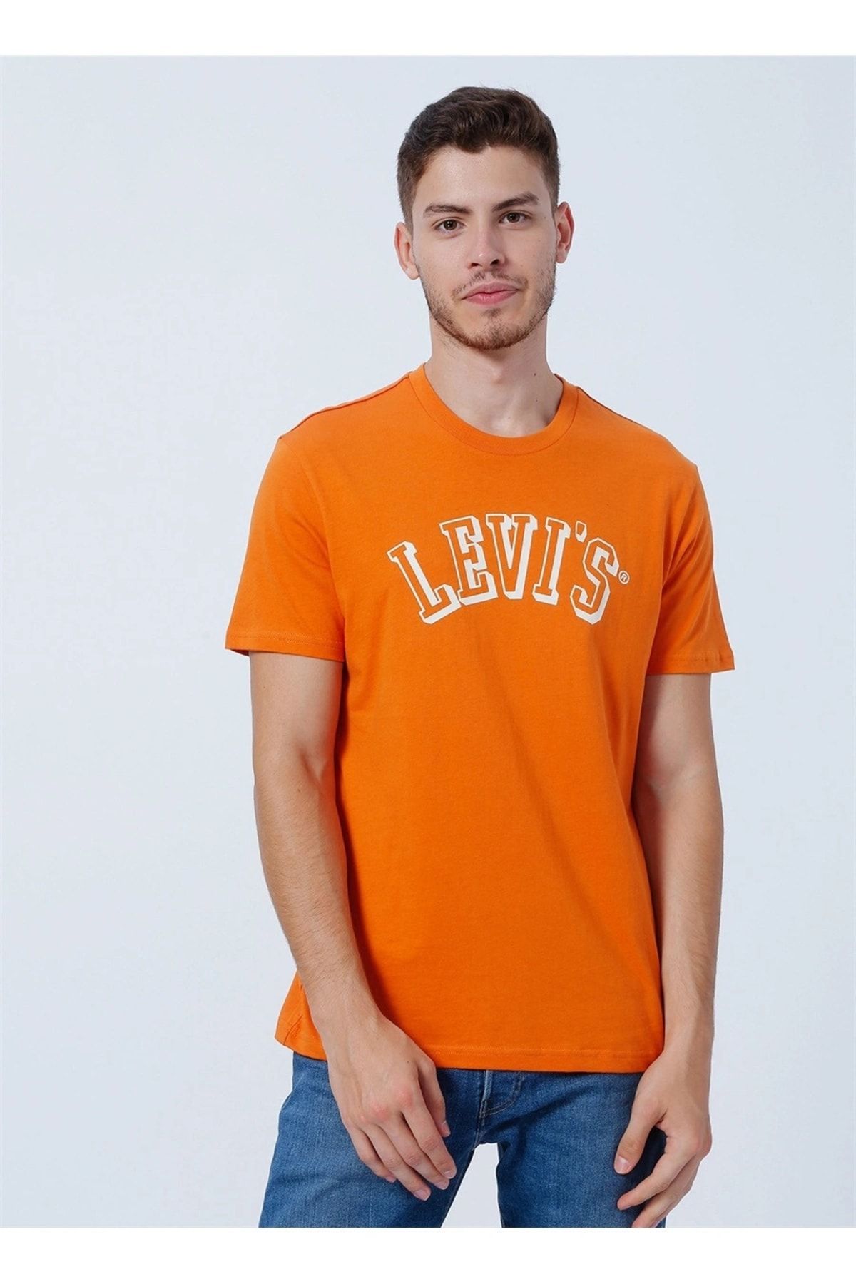 Levi's Bisiklet Yaka Baskılı Kahve Erkek T-shirt
