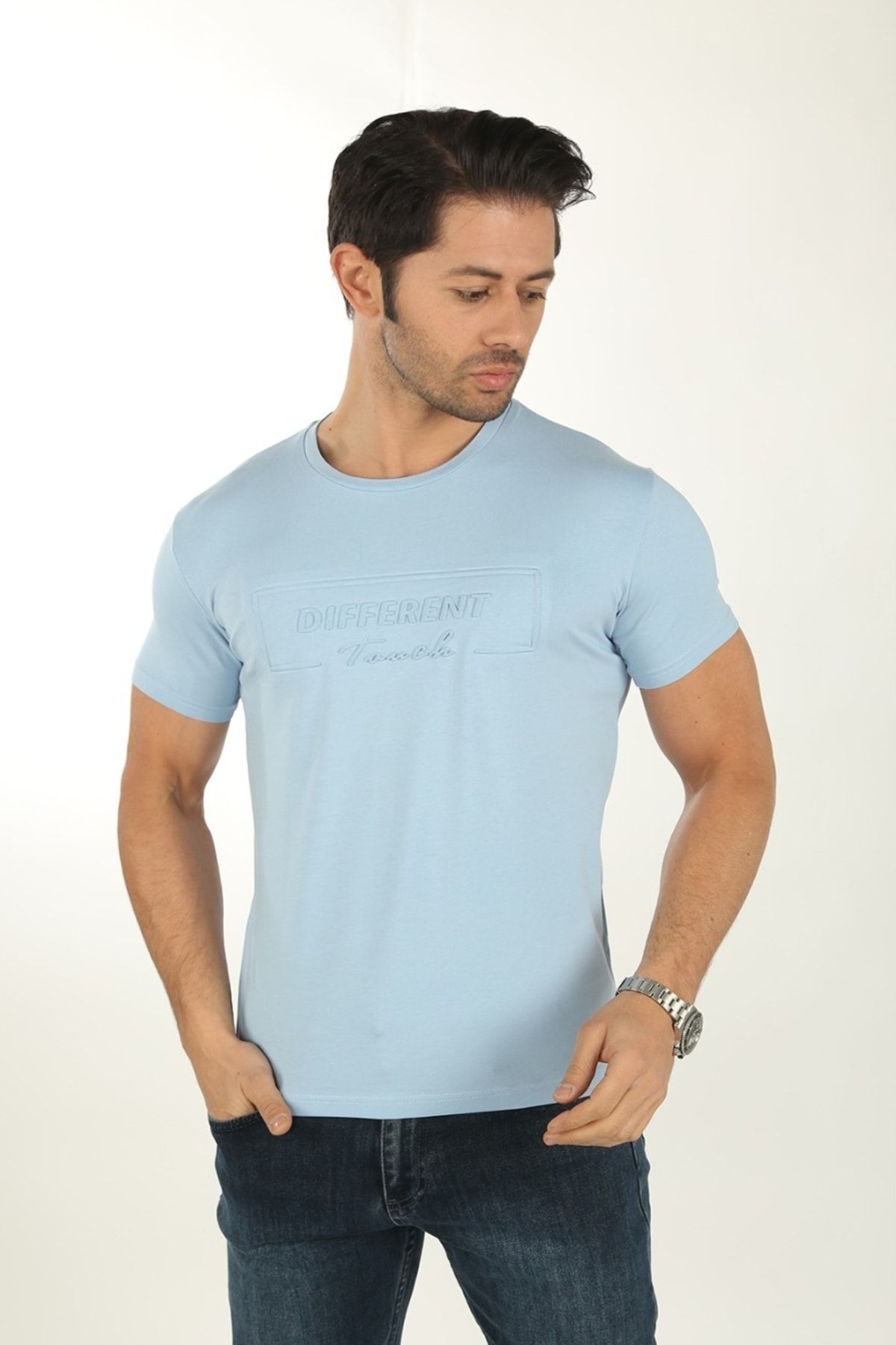 Brango Basic Kısa Kollu Mavi Erkek T-shirt