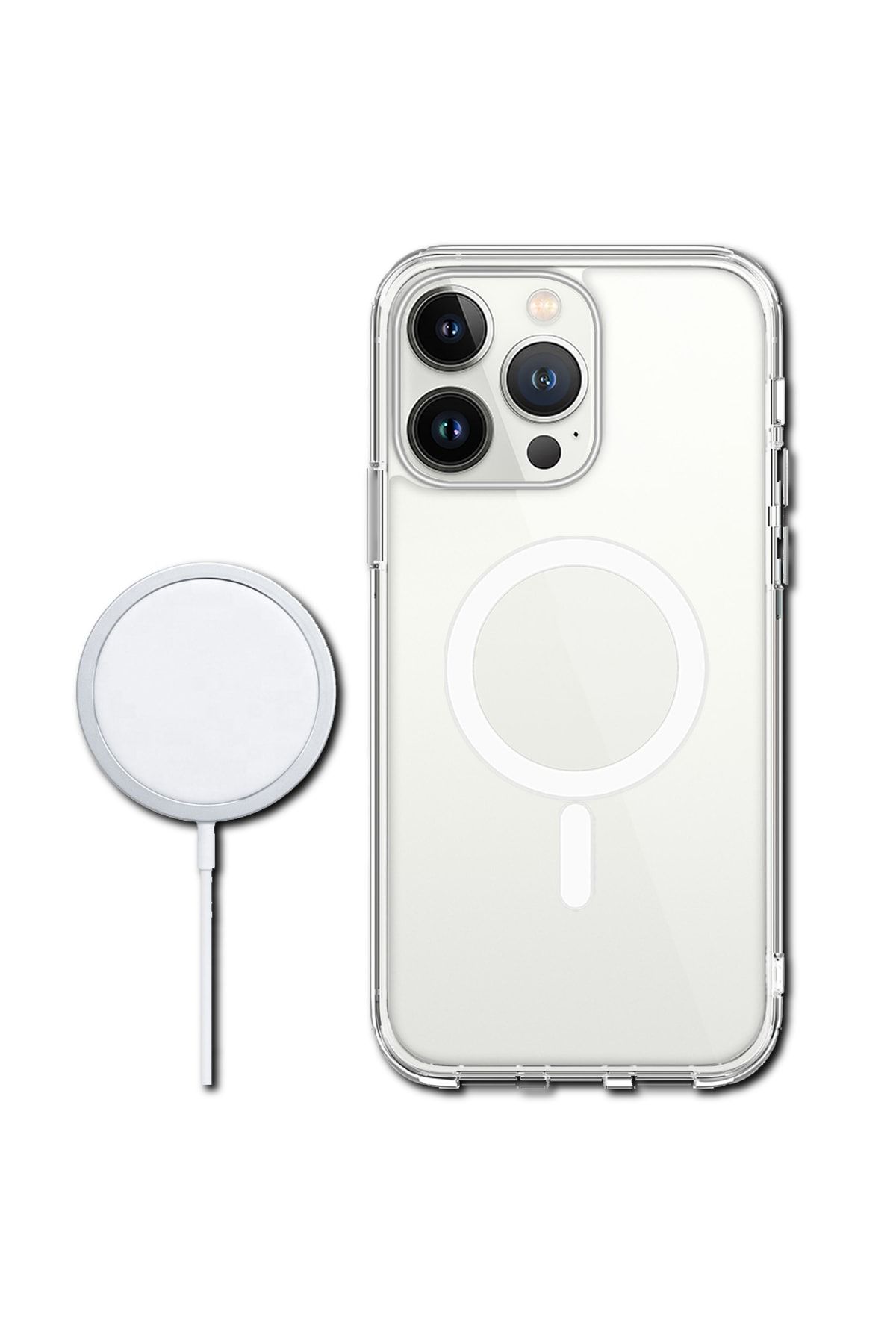 Deilmi Iphone 13 Pro Max Magsafe Destekli Kablosuz Şarj Uyumlu Şeffaf Silikon Kılıf