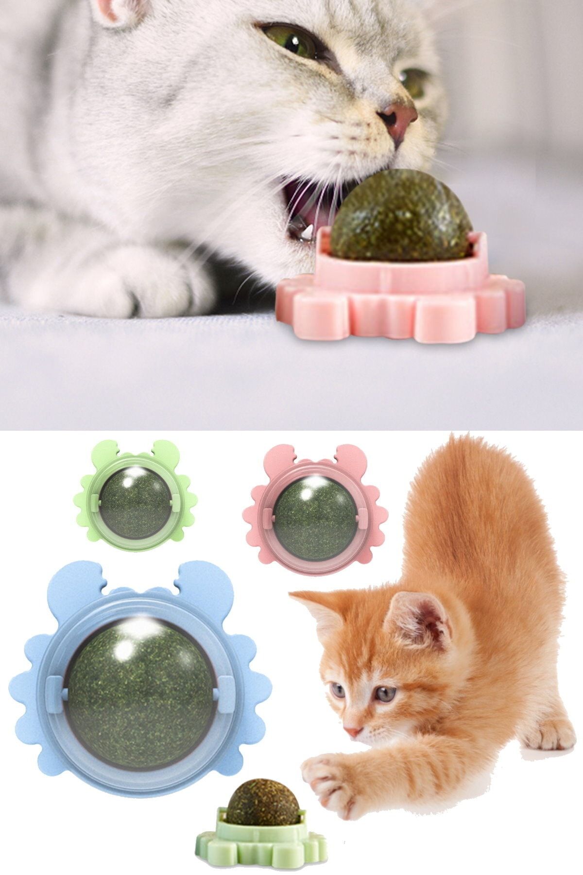 Utelips Evcil Hayvan Eşyaları Sağlıklı Yenesi Oyuncakları Top Kedi Şeker Yalama Atıştırmalıkları Catnip