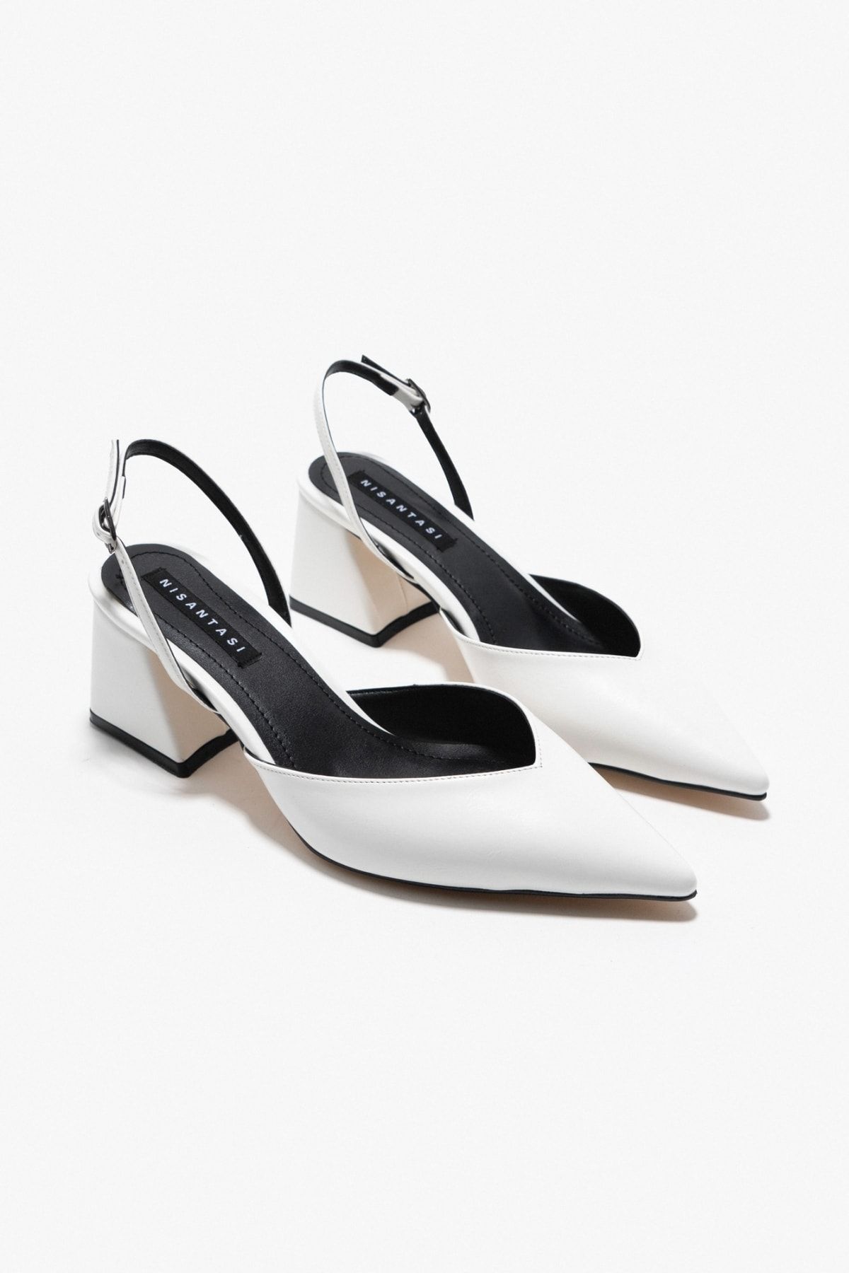 NİŞANTAŞI SHOES Nunu Beyaz Mat Kemer Detay Bilek Bağlı Kadın Topuklu Ayakkabı