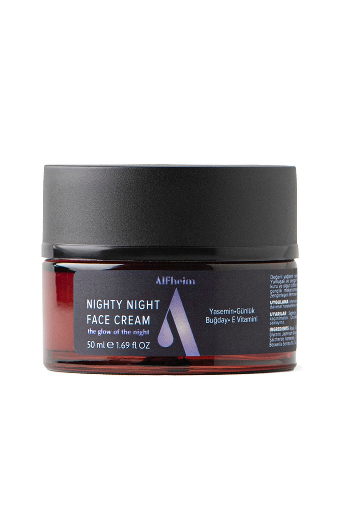 Alfheim Nighty Night Gece Bakım Yüz Kremi/ Cilt Onarıcı/ Yatıştırır Ve Hafifletir/ 50 Ml