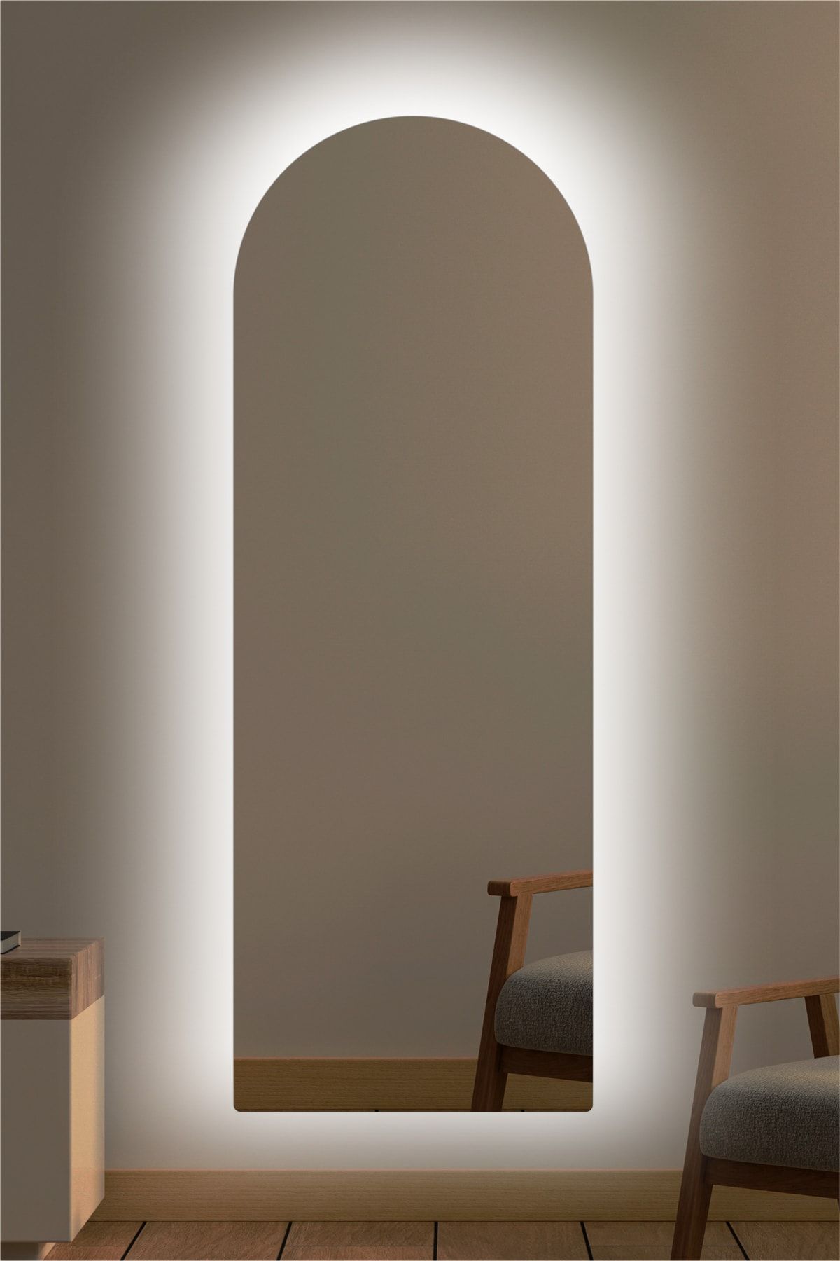 KaraçamDekor Led Işıklı Oval Boy Aynası