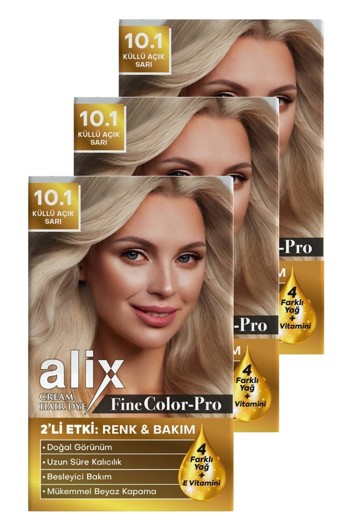 Alix Saç Boyası Kiti 10.1 Küllü Açık Sarı 50 Ml (3 Adet)