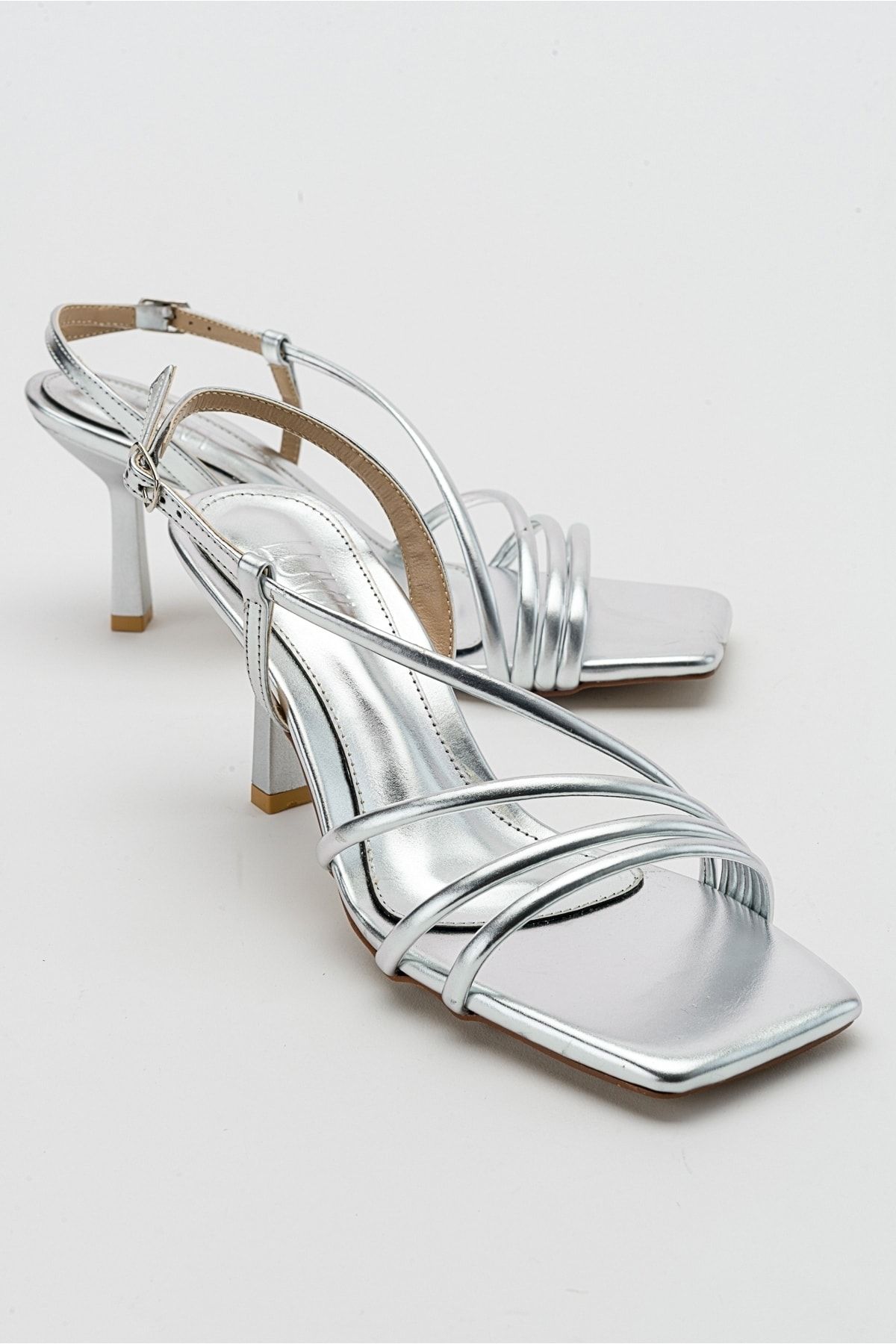 luvishoes Narva Gümüş Metalik Kadın Topuklu Ayakkabı