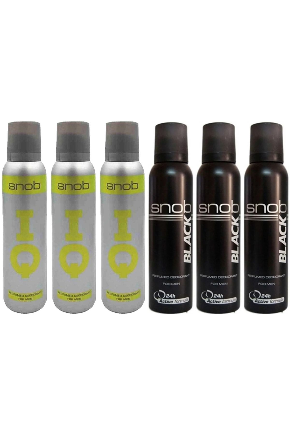 Snob For Men Black Deodorant 150ml 3 Adet + Iq Deodorant 150ml 3 Adet